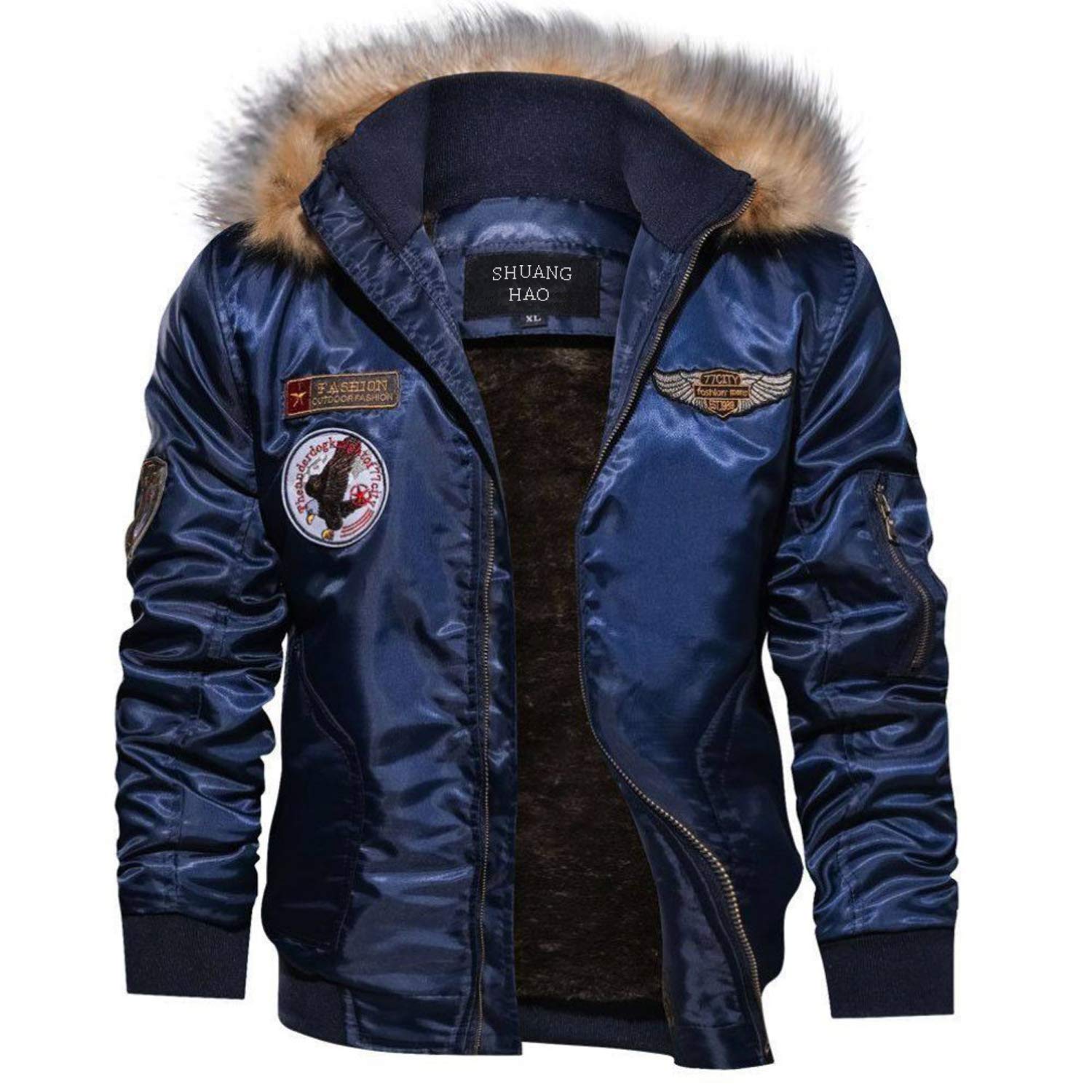 ShuanghaoMen's Winter Cotton Jacket Tactical Bomber Thick Cotton Jacket Military Combat Pilot Cotton Jacket Coat Coats Army Tactical Warm Outdoor Outerwear