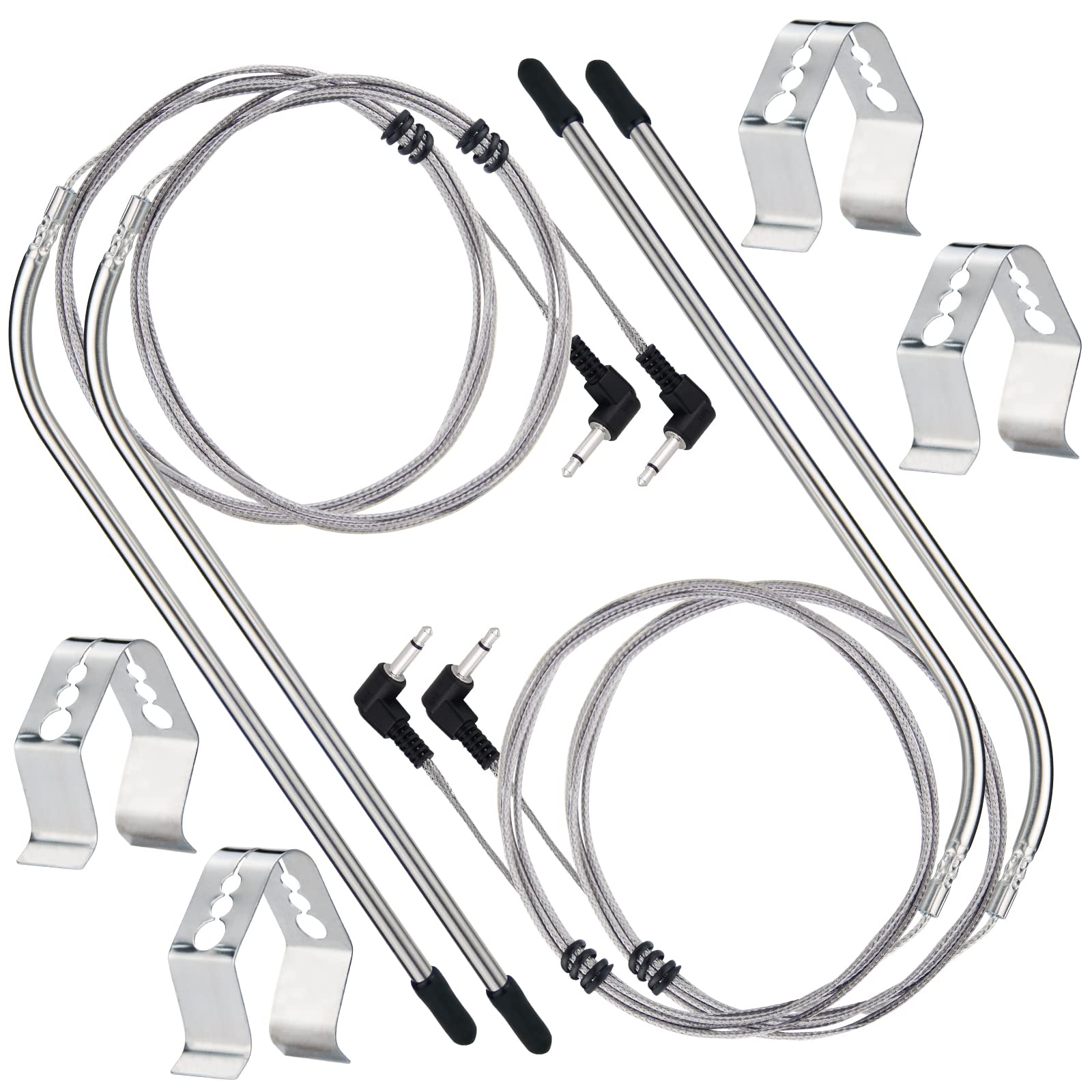 Meat Probe for Masterbuilt, Temperature Probe Replacement Part # 9004190170 Fit Masterbuilt Gravity Series 560/800/1050XL Gravity Series Digital Charcoal Grill + Smoker, 4-Pack with Holders