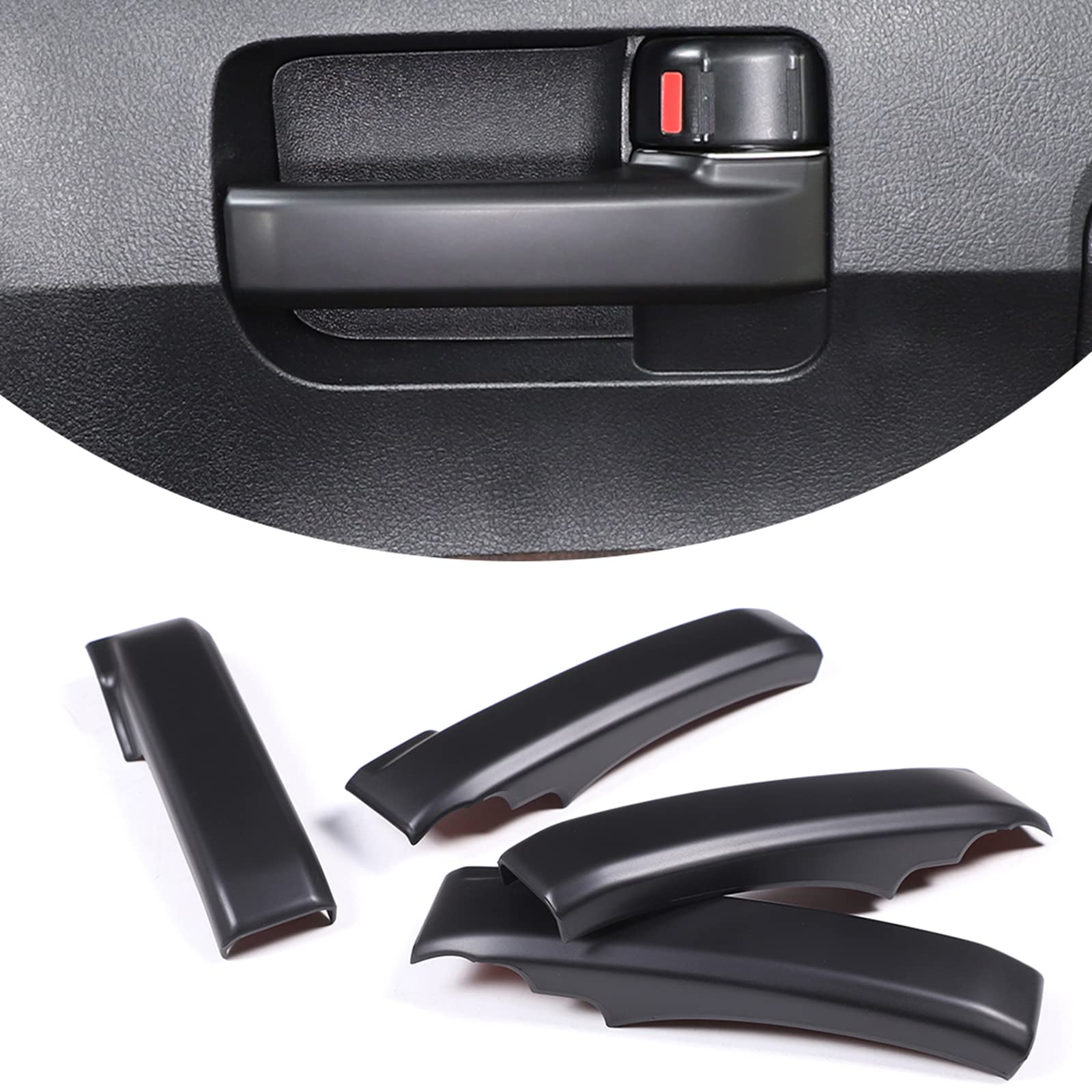 TongShengABS Inner Car Look Interior Door Handle Panel Cover Trim Fit for Toyota Tundra2007-2021/Sequoia 2008-2014 2015 2016 2017 2018 2019 2020 (Matte Black)