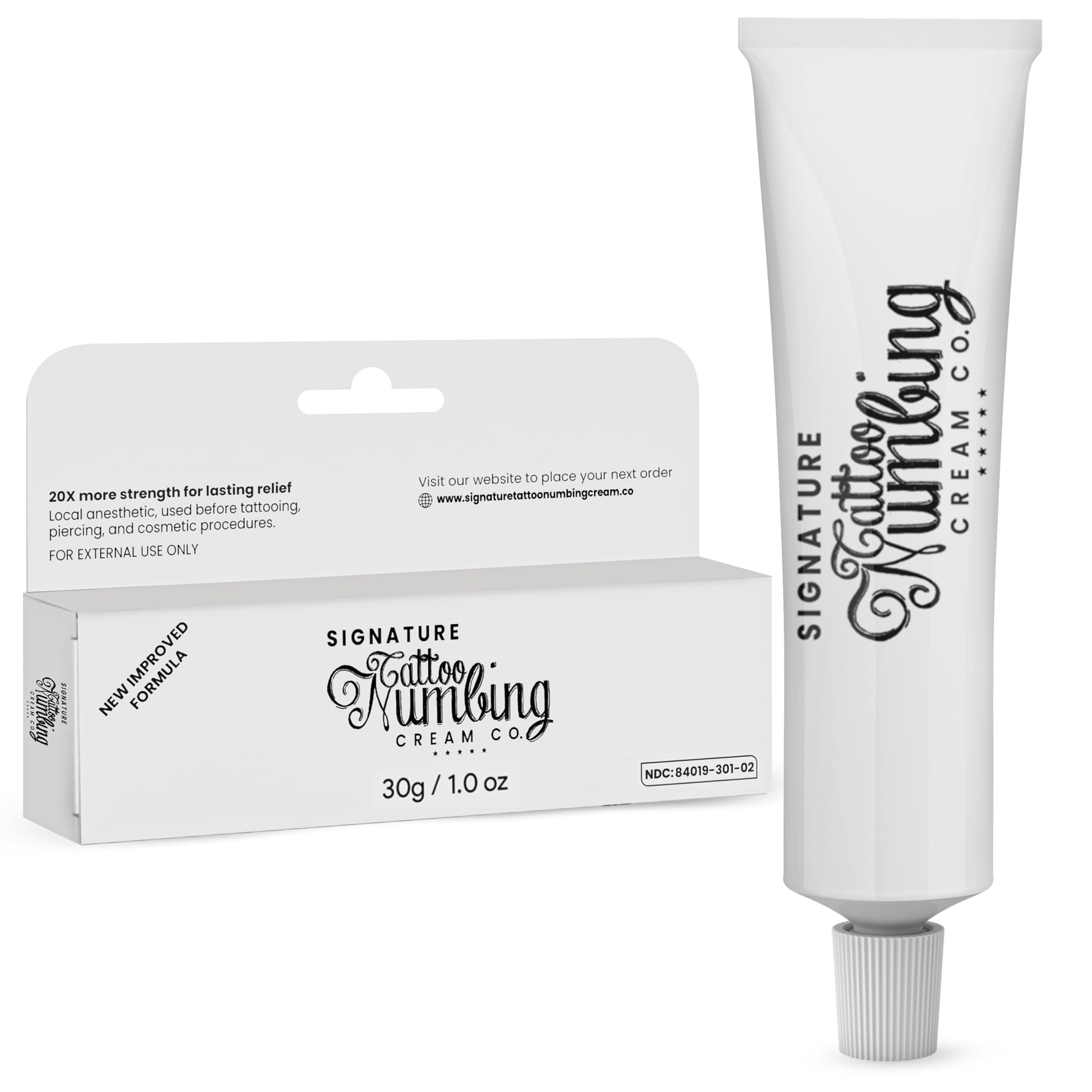 Tattoo Numbing Cream by Signature with 20X More Lidocaine Strength - Best Numbing Cream for Tattoo Before & Aftercare - Painless Tattoo with More Numbing Power (30 Grams, 1, Count)