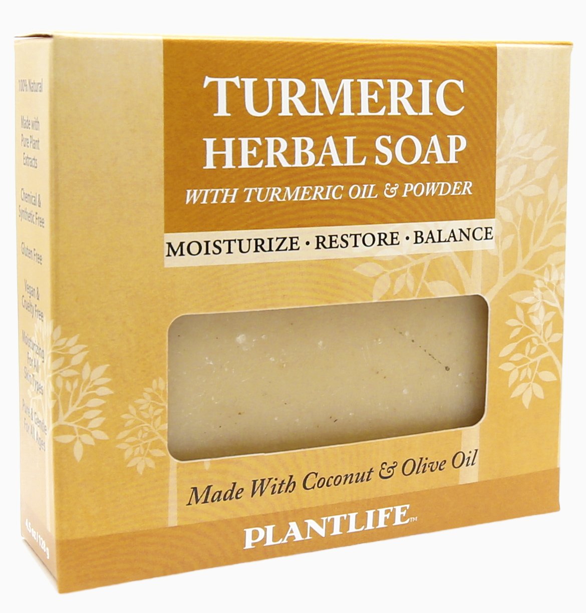 Plantlife Turmeric Bar Soap - Moisturizing and Soothing Soap for Your Skin - Hand Crafted Using Plant-Based Ingredients - Made in California 4.5oz Bar