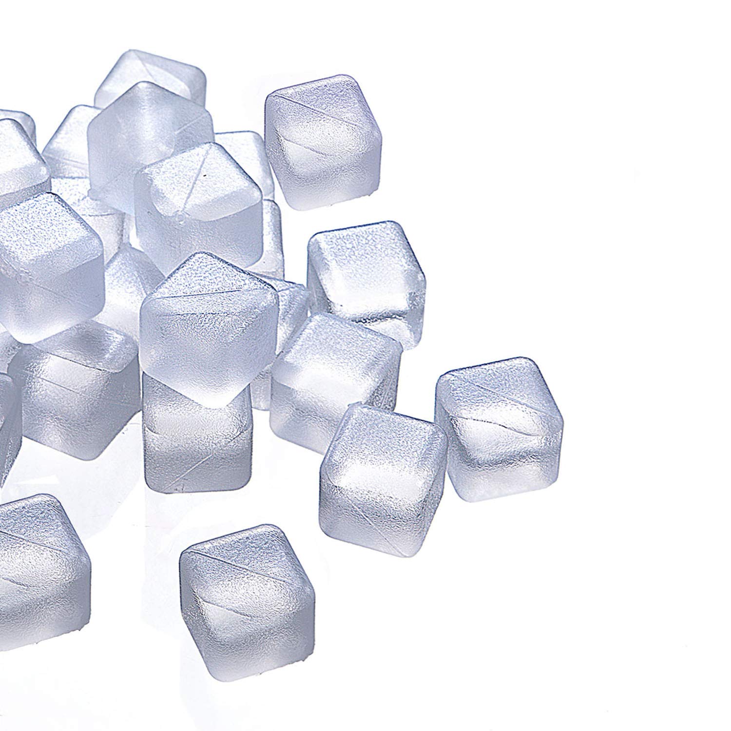 HOFA Reusable Smooth Plastic Ice Cubes White (Pack of 20)