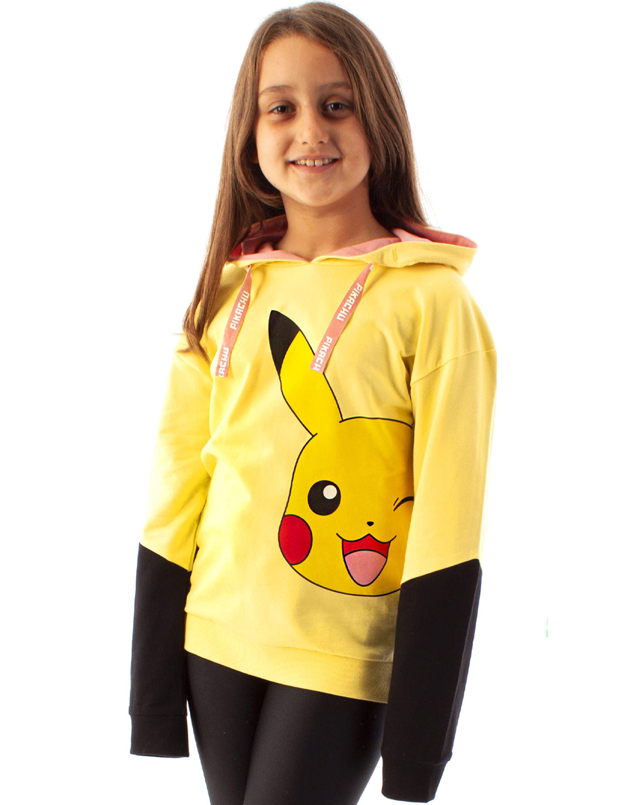 PokémonHoodie For Girls | Kids Yellow Pikachu Hooded Jumper Sweater | Gamer Gifts Clothing Merchandise