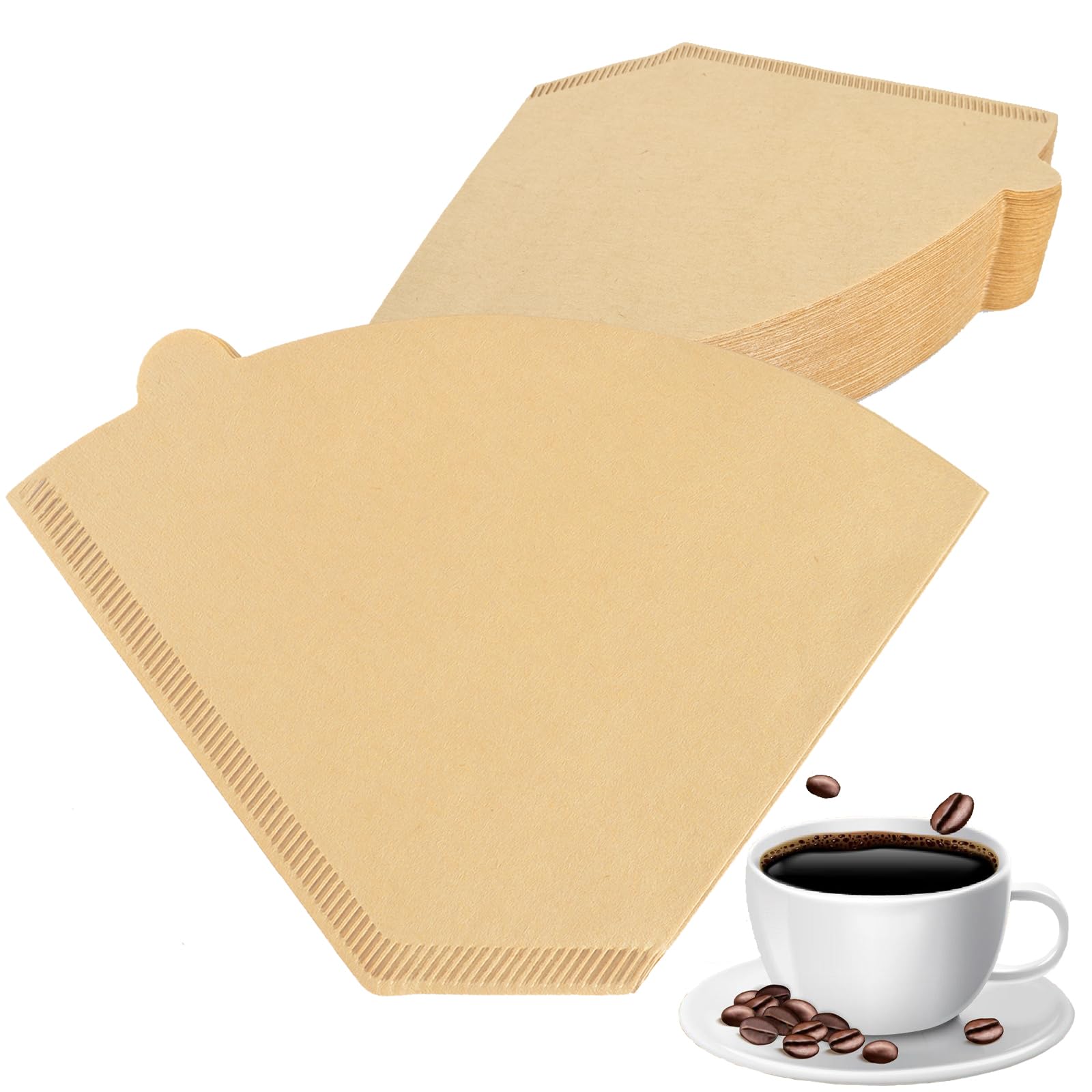 100 Count Coffee Filters, V60 Filter Size #4 Sector Coffee Filter, Disposable Natural Unbleached Paper Pour Over Coffee Filter (4-8 Cups)