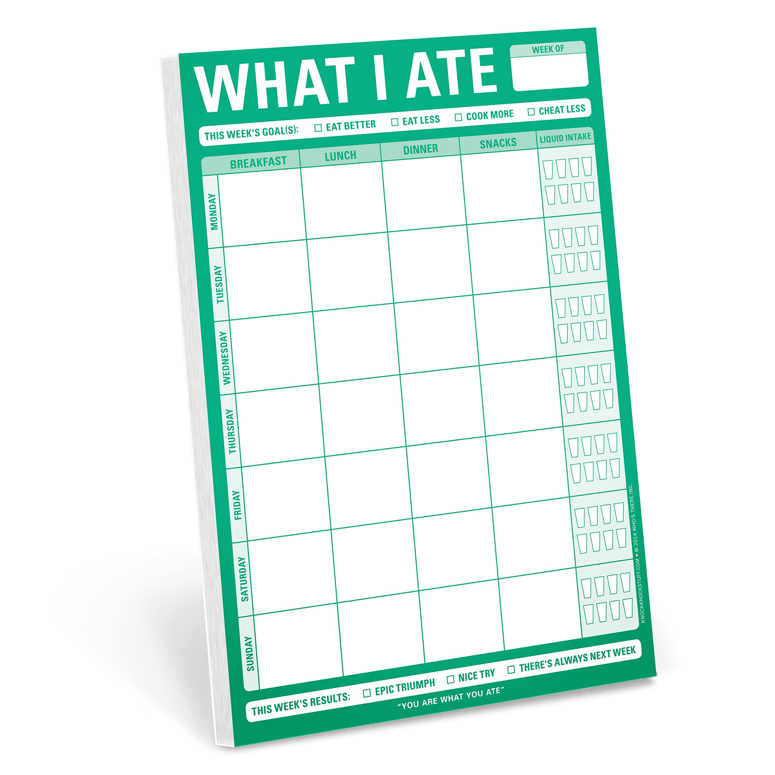 Knock Knock Magnetic What I Ate Pad, Meal Tracker Note Pad With Magnet, 6 x 22.8 cmes