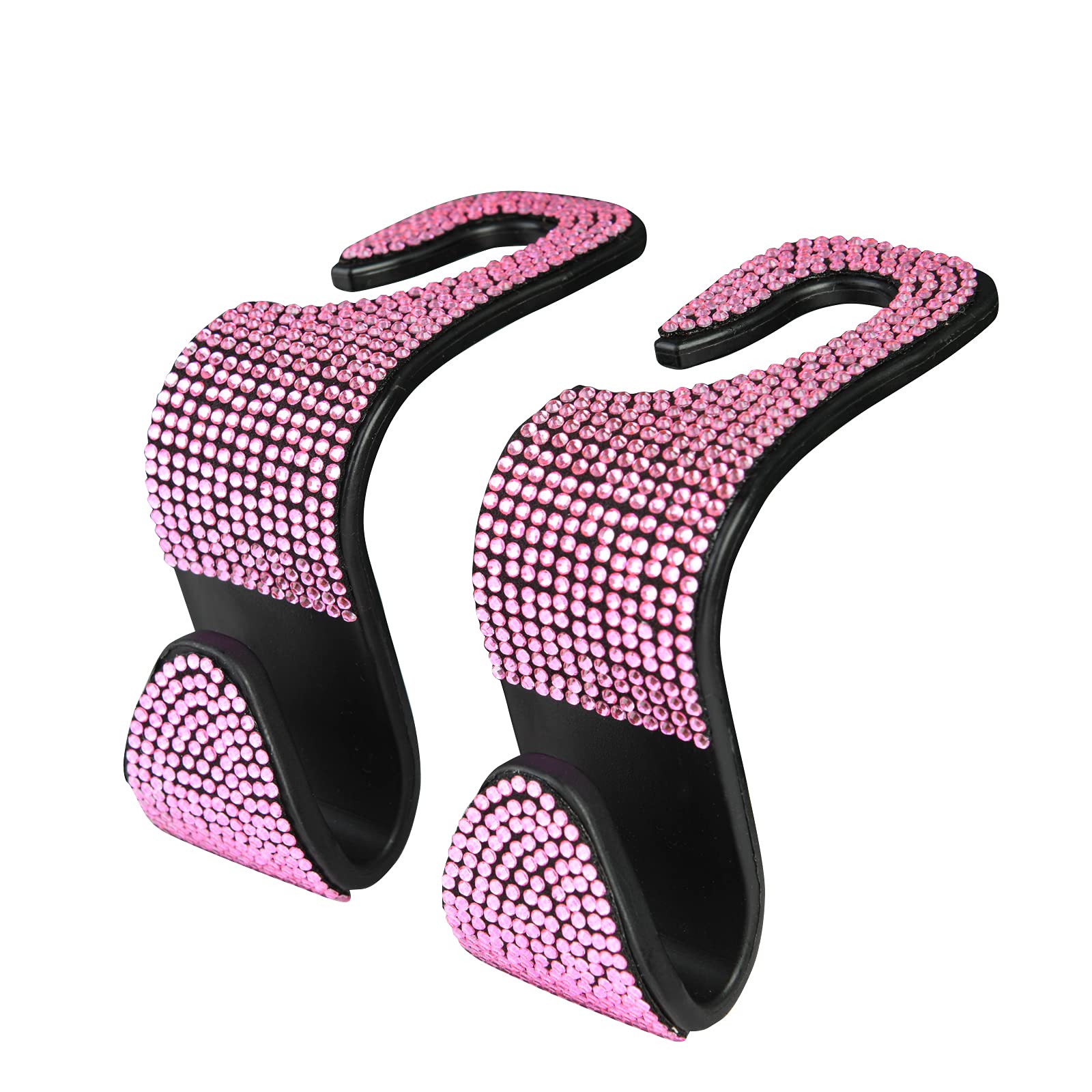 August Auto Universal Fit Bling Car Seat Hooks ,Car Hangers Organizer, fit for SUV, Truck, Car, Sedans Set of 2(Pink)