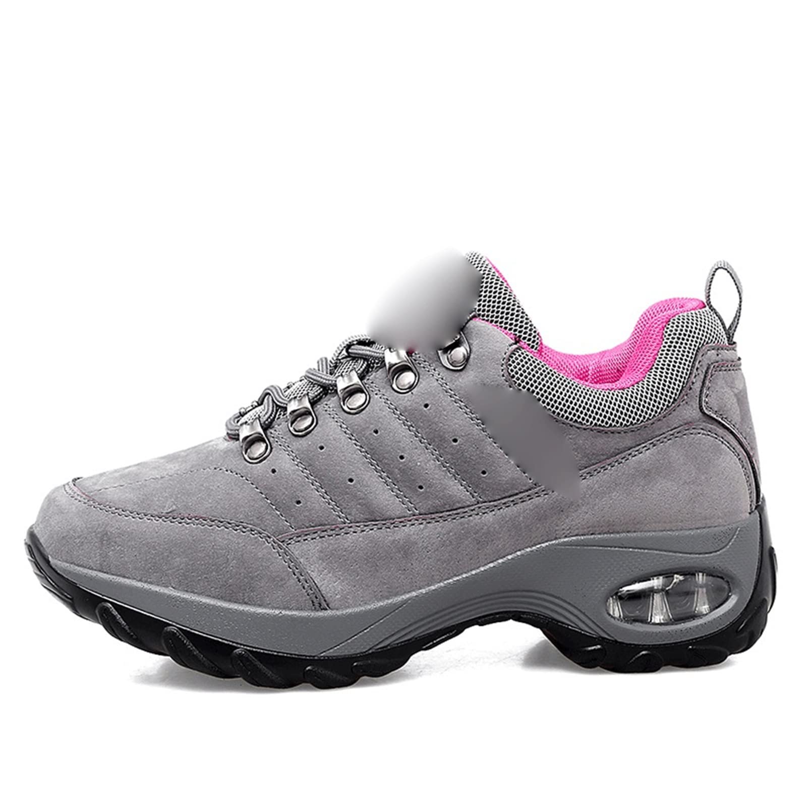 INGVY Women Sneakers Women's sports shoes Air cushion running shoes Waterproof leather women's sports boots Outdoor walking jogging training shoes Women's. (Color : Gray, Size : 8)