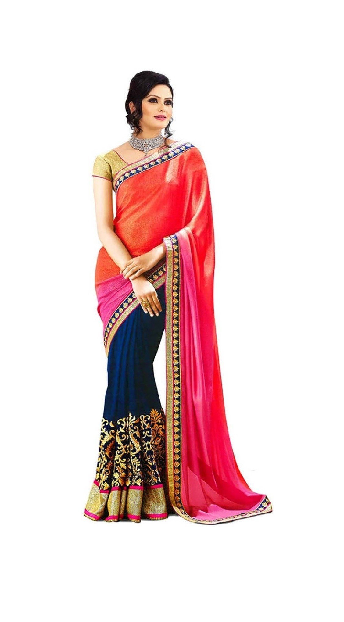 Yogeshvar Creation Saree (Pink)