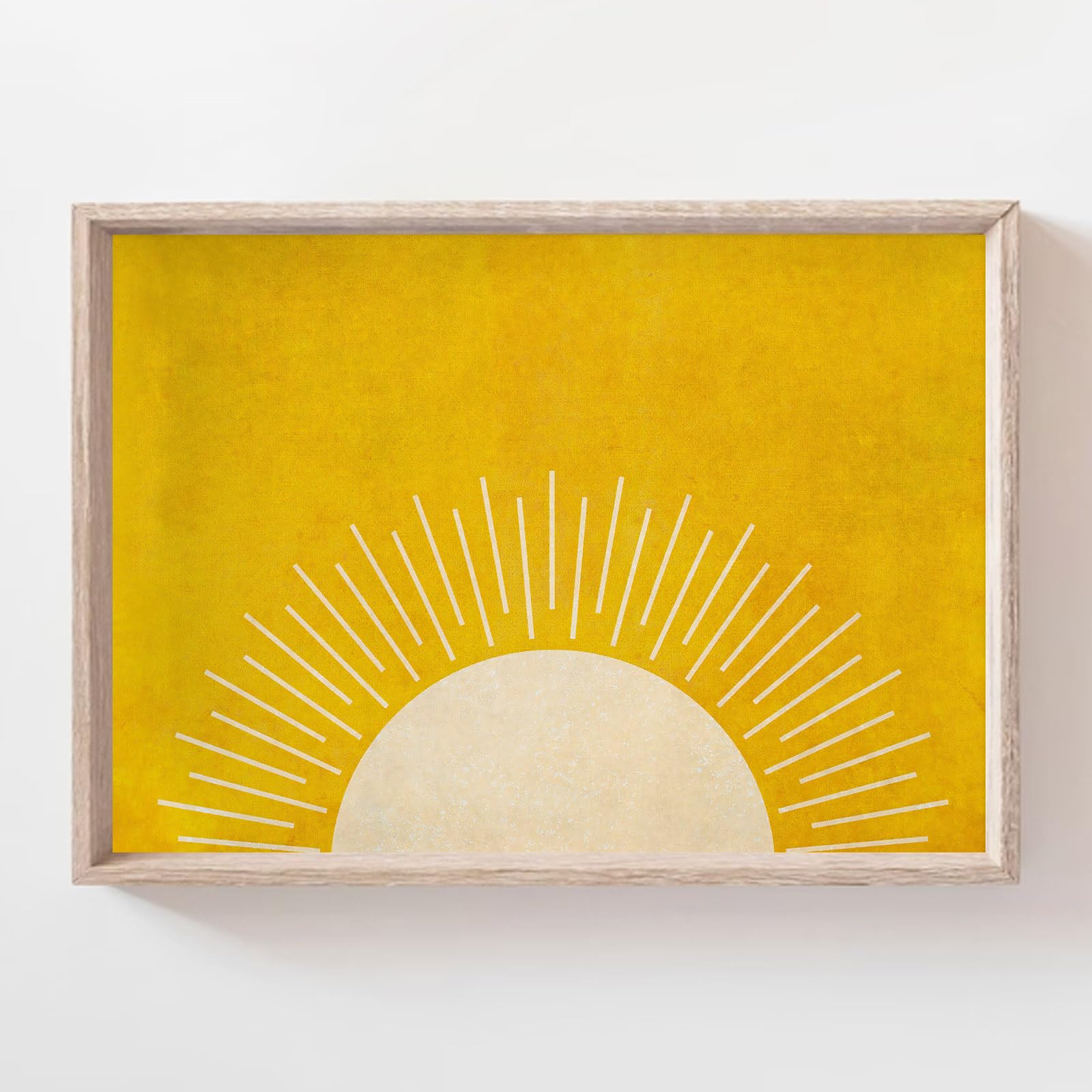 Boho Sun Wall Art Yellow Sun Rays Art Print Boho Minimalist Wall Art Sun Rising Boho Sunset and Sunrise Pictures Minimalist Boho Sun Sunset Sunrise Sunshine Canvas Poster Print 24x16inch No Frame