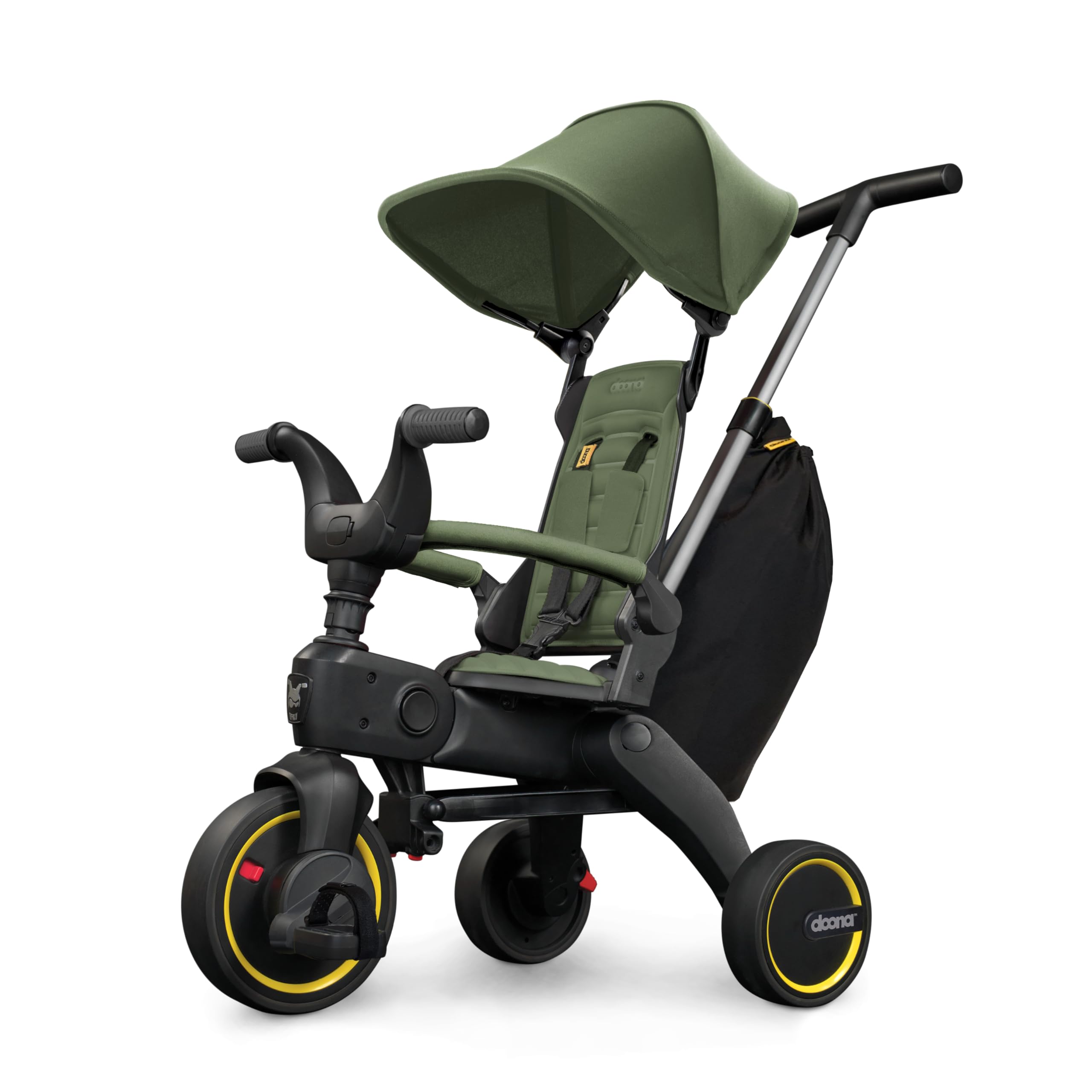 Doona Liki Trike S3 Compact Folding Stroller Trike - Desert Green | Ultra-Compact Fold, Fully Assembled, Dual Steering, and Smooth Soft-Ride Wheels - Ultimate Travel Companion