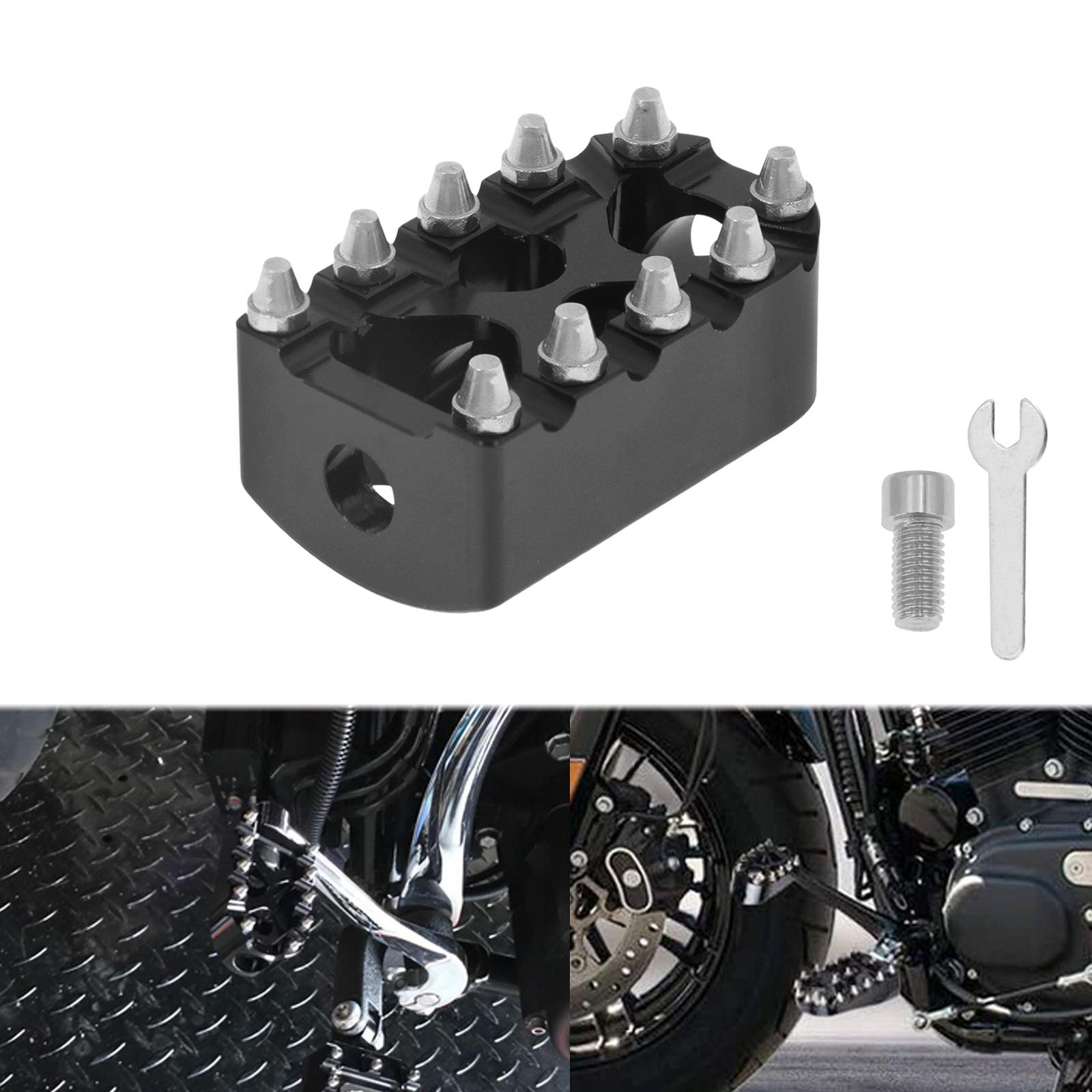 HDBUBALUS Motorcycle Gear Knurled Shifter Peg Anti-Skid 360° Roating Shift Peg Fit for Harley Sportster Touring Dyna Softail Chopper Bobber