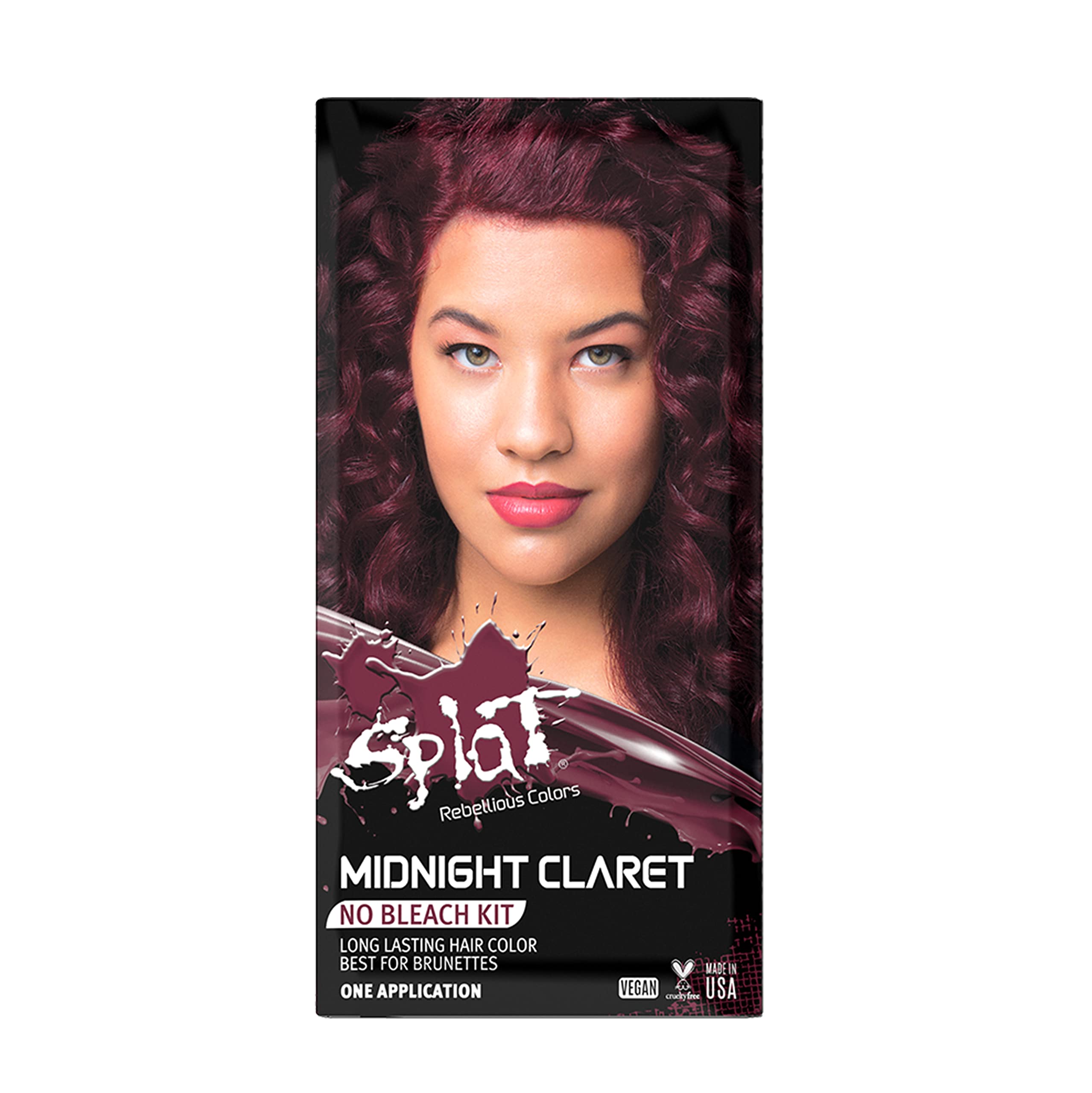 SplatMidnight Claret Semi Permanent Hair Dye Kit, 1 Application, Includes Deep Reconstructor Conditioner, Lasts 30 Washes, No Bleach Required, Vegan & Cruelty Free Hair Color