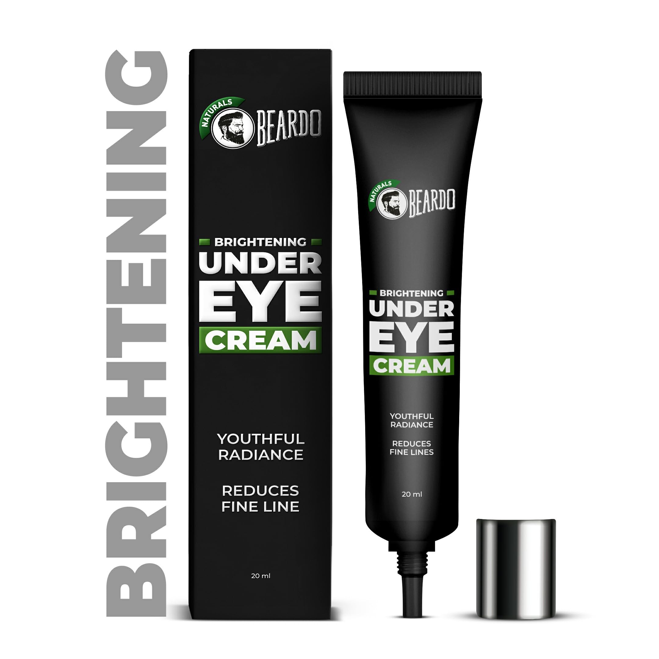 Beardo Brightening Under Eye Cream for Men | Dark Circle Remover for Men | Eyelift with Under Eye Mask | Eye Cream for Dark Circles Removal | Reduces Dark Circles, Wrinkles & Fine Lines | 20ml