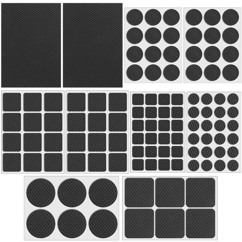 Dacitiery 110 Pcs Furniture Pads, Black Self Adhesive Furniture Feet Protectors, Anti Slip Chair Leg Pads for Wood Floor, Tiled Floor, Laminate Floors