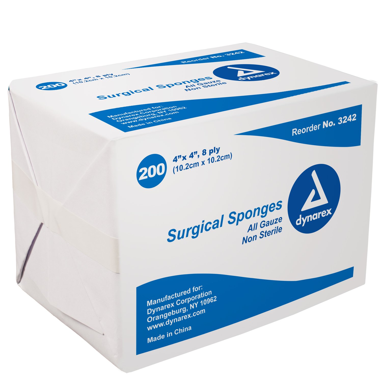 Dynarex8 Ply Surgical Gauze Sponge - 200 Count