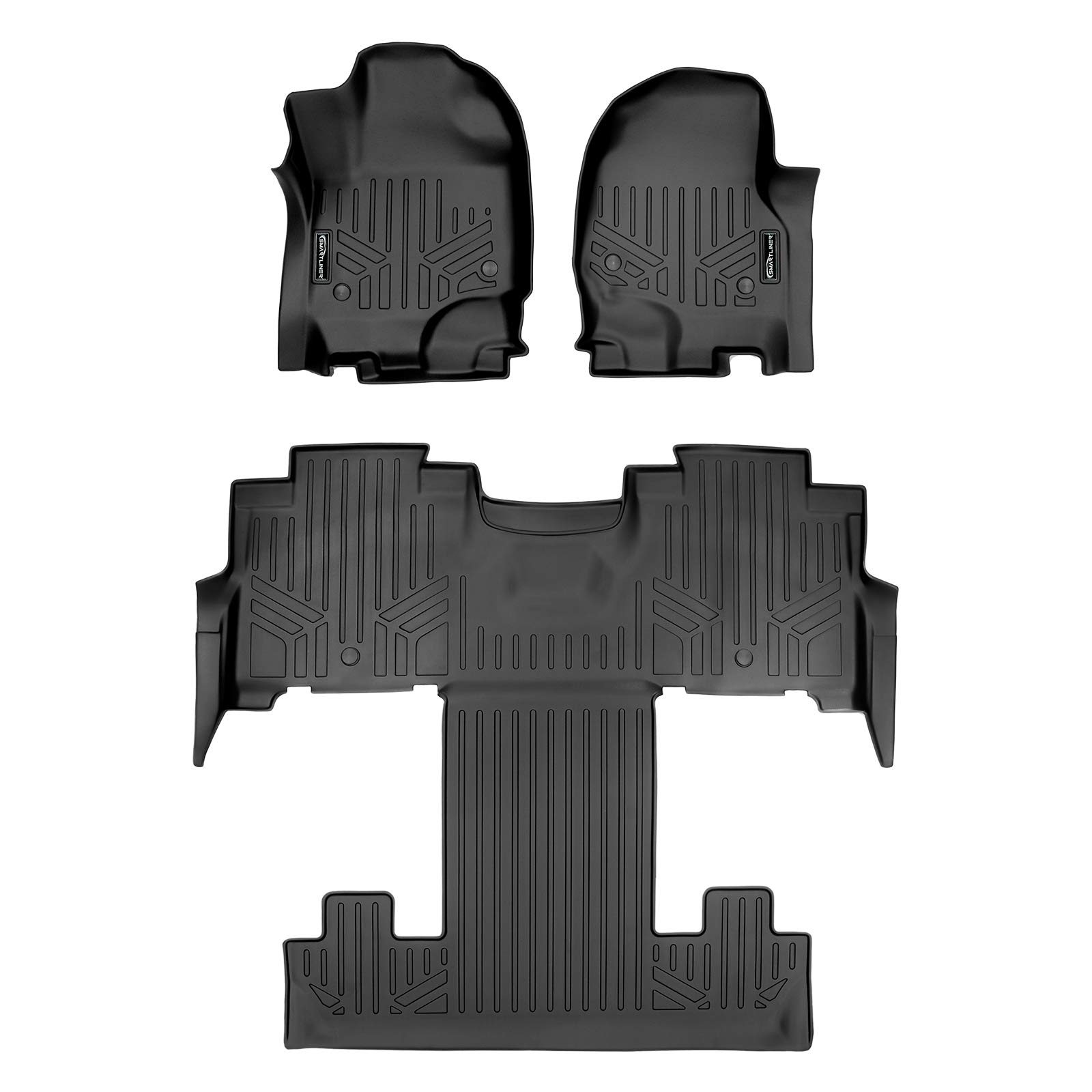 MAXLINER Floor Mats 3 Row Liner Set Black Compatible with 2018-2022 Expedition/Navigator with 2nd Row Bucket Seats (Incl. Max and L)