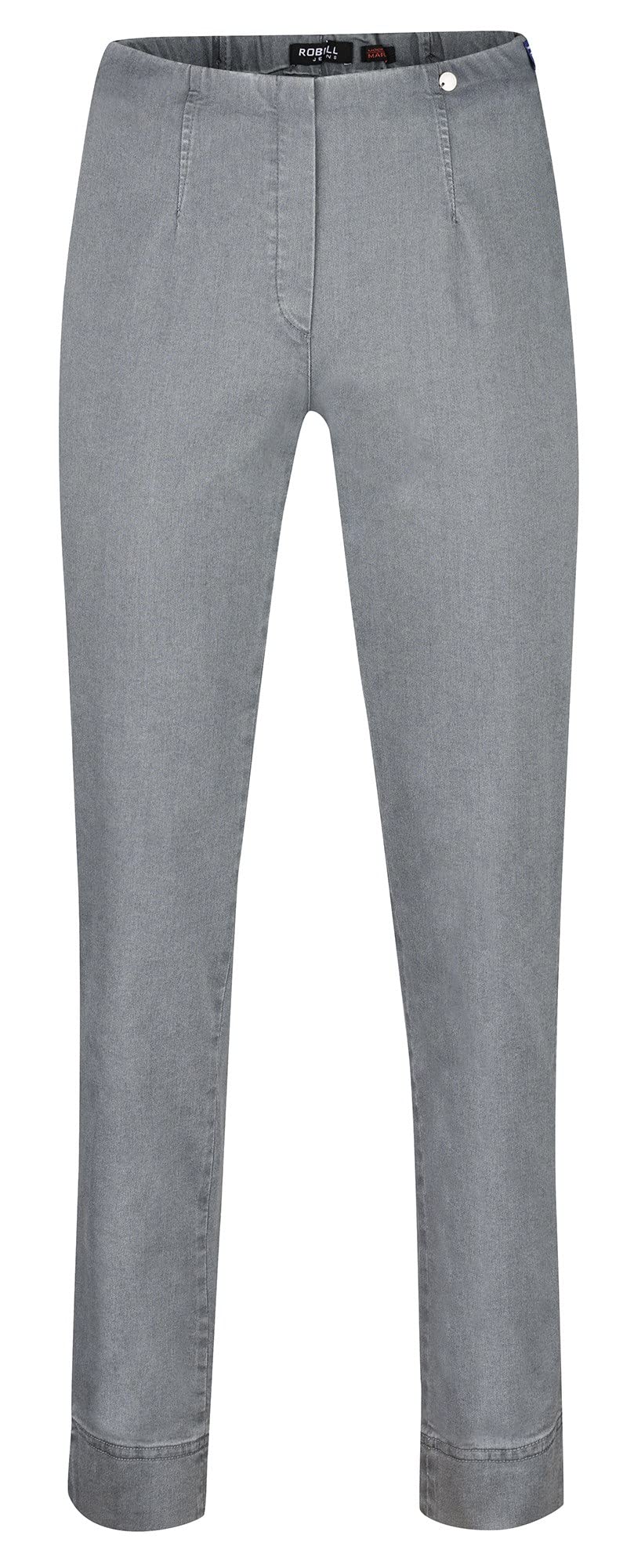 RobellStyle Marie comfortable denim power stretch straight leg split jeans, dark grey, 42