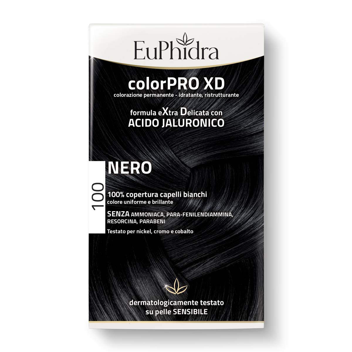 EuphidraColorpro XD Permanent Colouring with Hyaluronic Acid 190 g Black