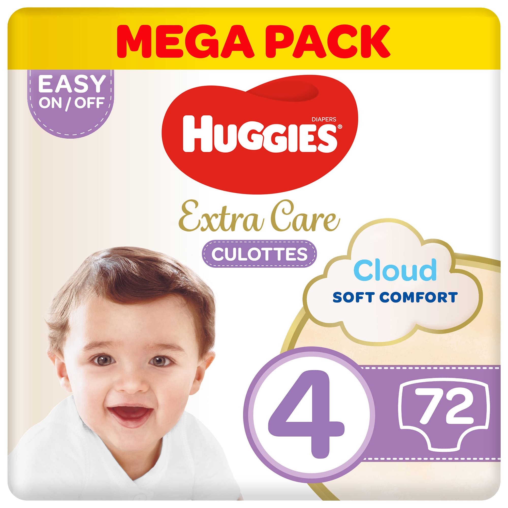 Huggies, Extra Care Culottes, Size 4, 9-14 kg, Mega Pack, 72 Diaper Pants