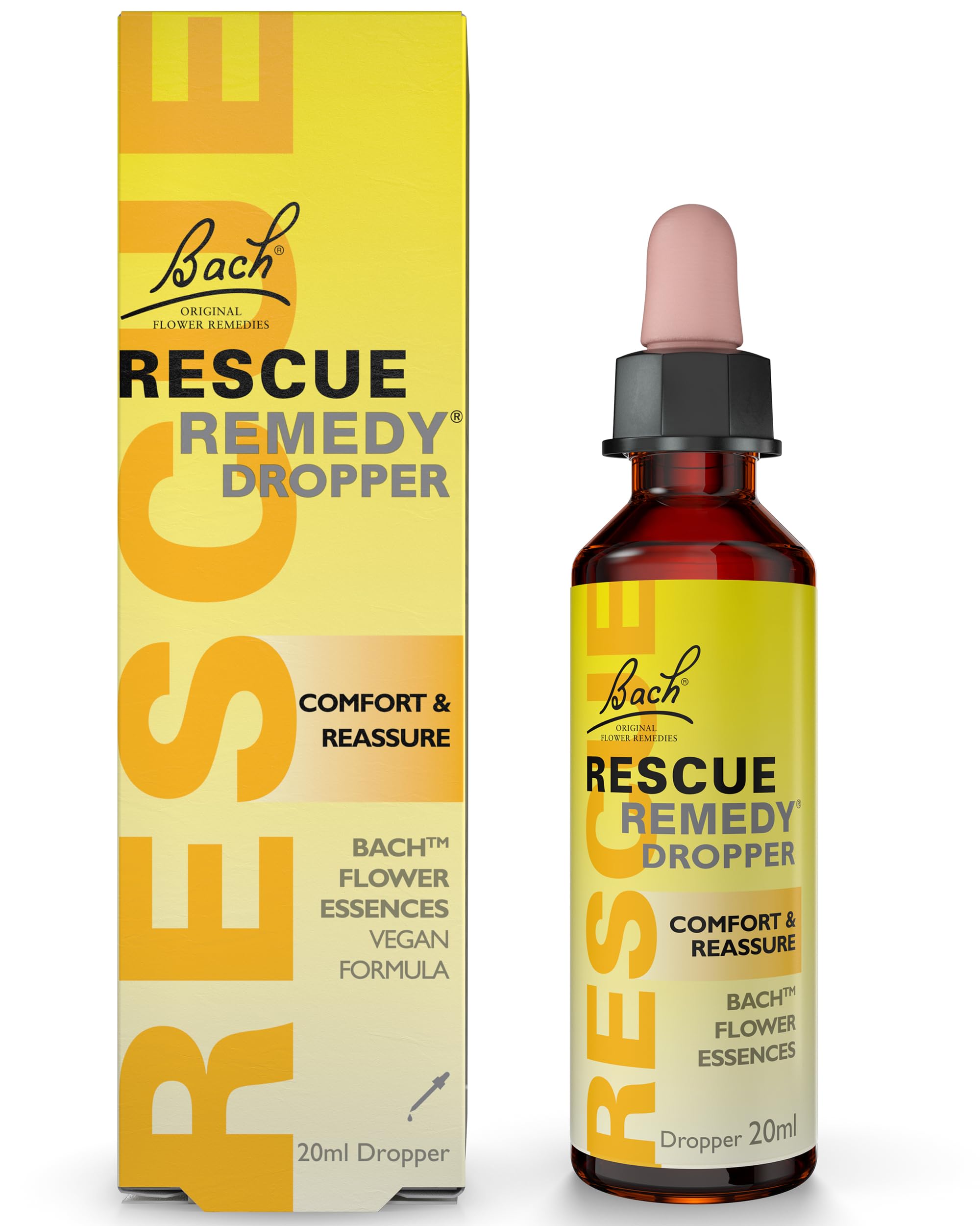 Rescue Remedy Comfort & Reassure Dropper (20ml) Promotes Calm, Support in Times of Emotional Demand, Natural Emotional Wellness, Flower Essences, Support in a Stress Full Moment