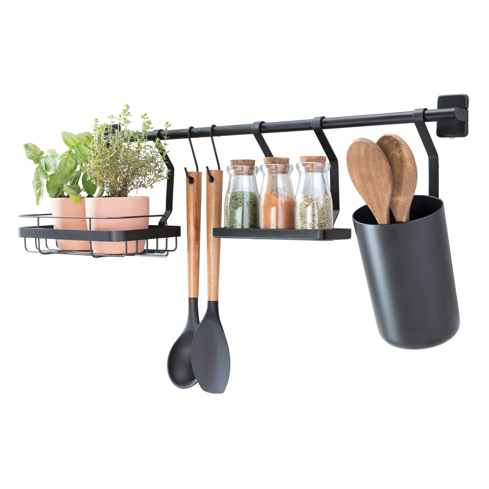 iDesign Austin Kitchen Wall Organizer, Holds Spices, Utensils