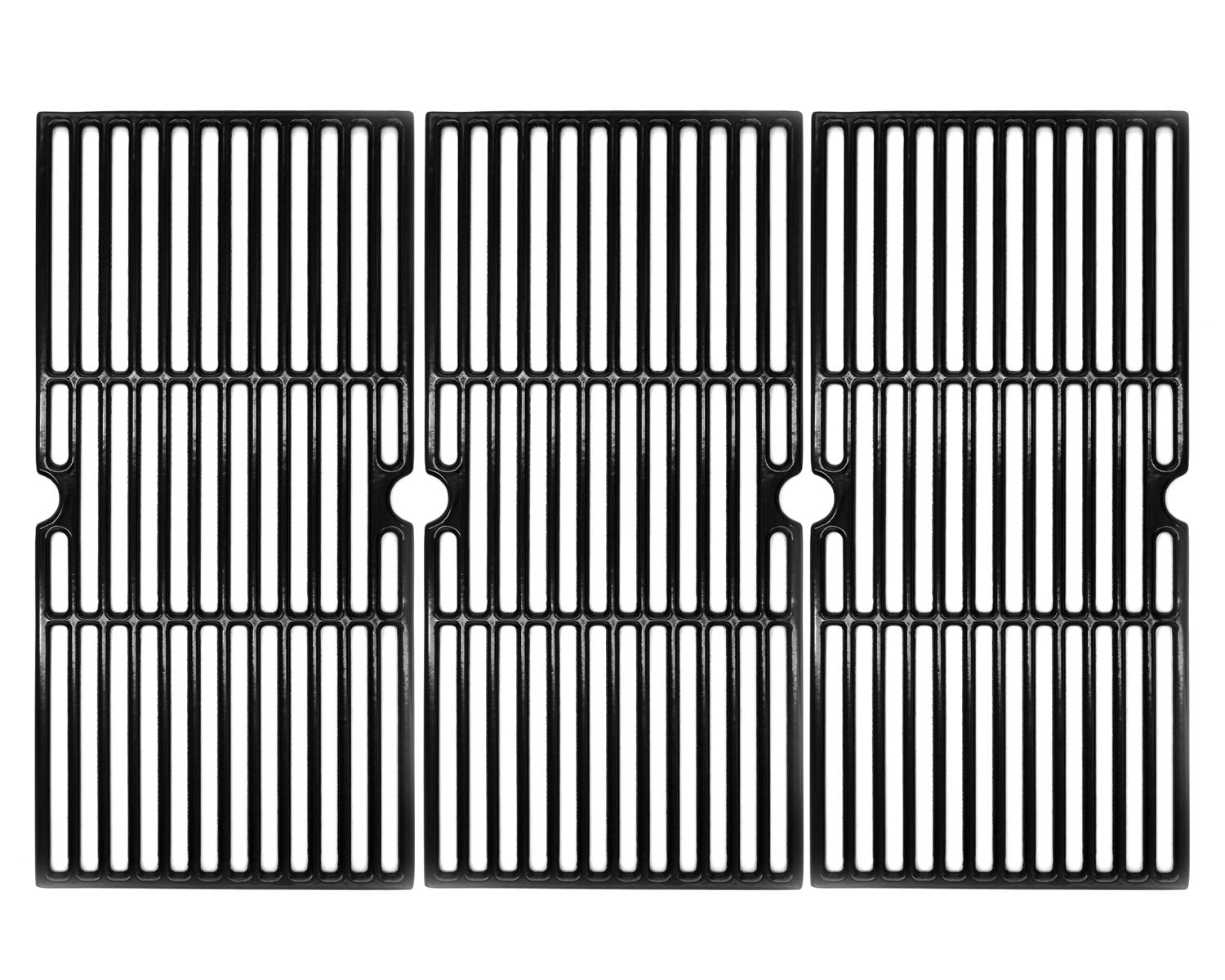 Hongso 19 1/16 x 28 Inch Porcelain Coated Cast Iron Grill Grates Grids Replacement Parts for Brinkmann 810-1750-S, 810-1751-S, 810-3752-F, 810-6570-F, 810-3551-0, Gas Grill Models, Set of 3 (PCB006)