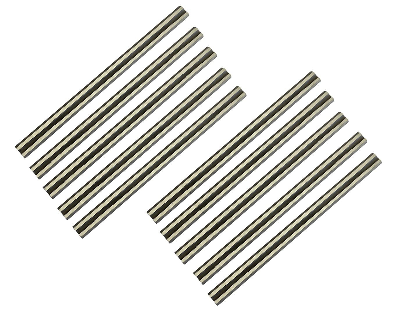 FOXBC 82mm 3-1/4 Inch Industrial Carbide Hand Planer Blades for Makita, DeWalt, Bosch, Wen, Ryobi, Craftsman CMEW300, Milwaukee M18, and Most 3-1/4 Planer (82x5.5x1.2mm - 10 Pack, Tungsten Carbide)