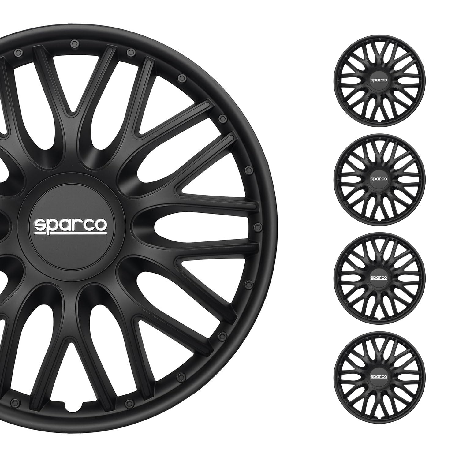 Sparco SPC1496BK Set Wheel Covers Roma 14-inch Black, Pulgadas