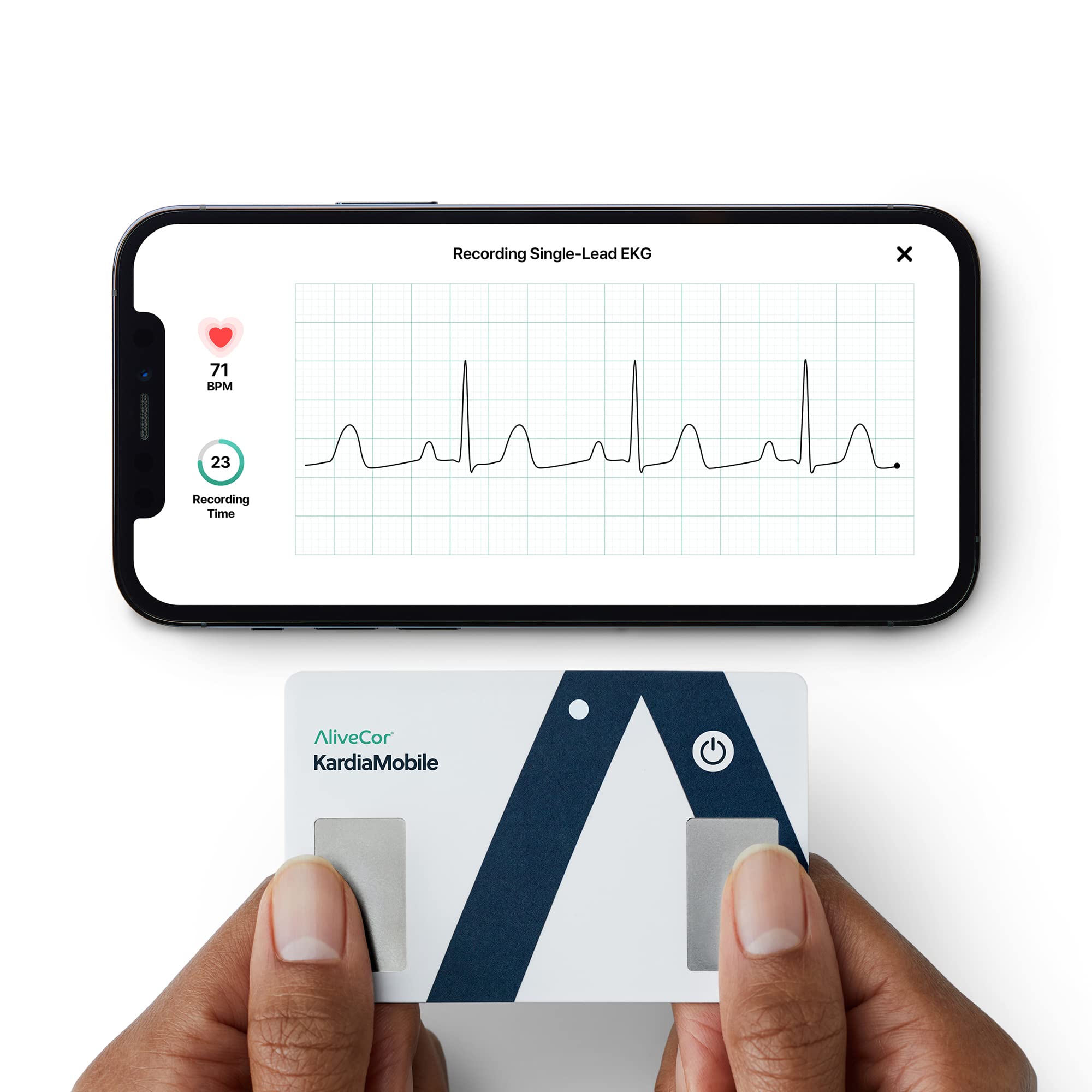 AliveCor KardiaMobile Card Wallet-Sized Personal EKG Device - Record Single-Lead EKGs On The Go and Detect Irregular Heartbeats -