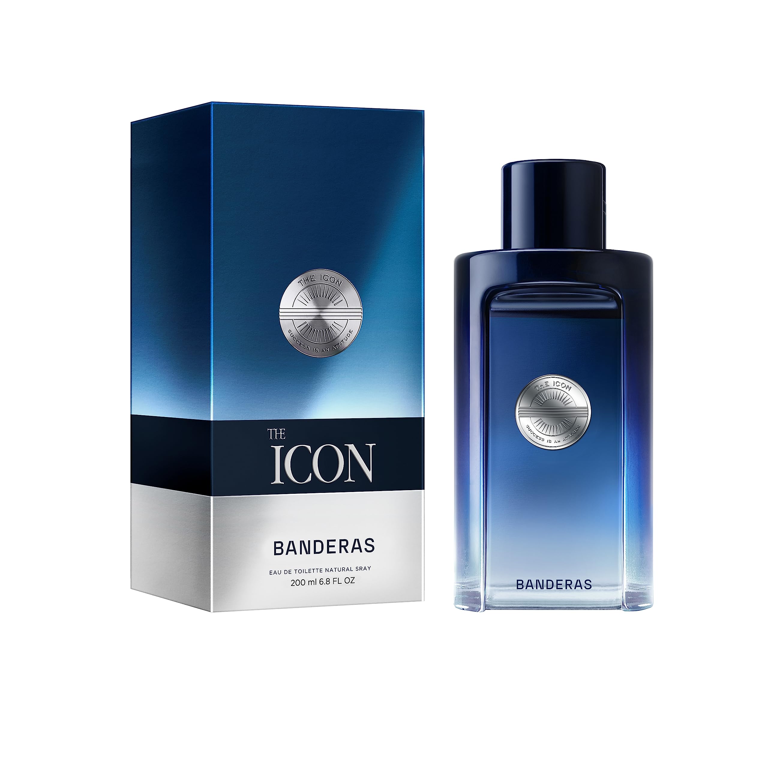 Banderas Perfumes - The Icon, Eau de Toilette for Men - Long Lasting - Masculine, Elegant, With Personality Fragrance - Amber Woody Notes - Ideal for Special Events - 200 ml