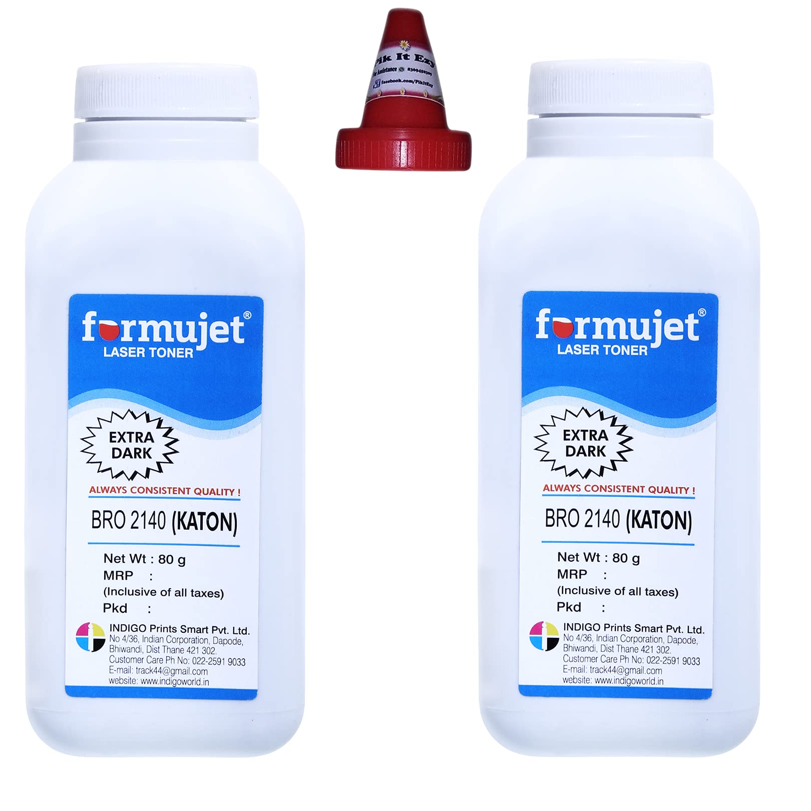 Formujet Bro KATON Toner Powder 80g X 2 Bottles for Use in Printer Brother HL-2140, 2150N, 2170W, DCP-7030, 7040, MFC-7320, 7340, 7440, 7450, 7840N, Ricoh SP1200S, 1200SU, 1200SF, 1210