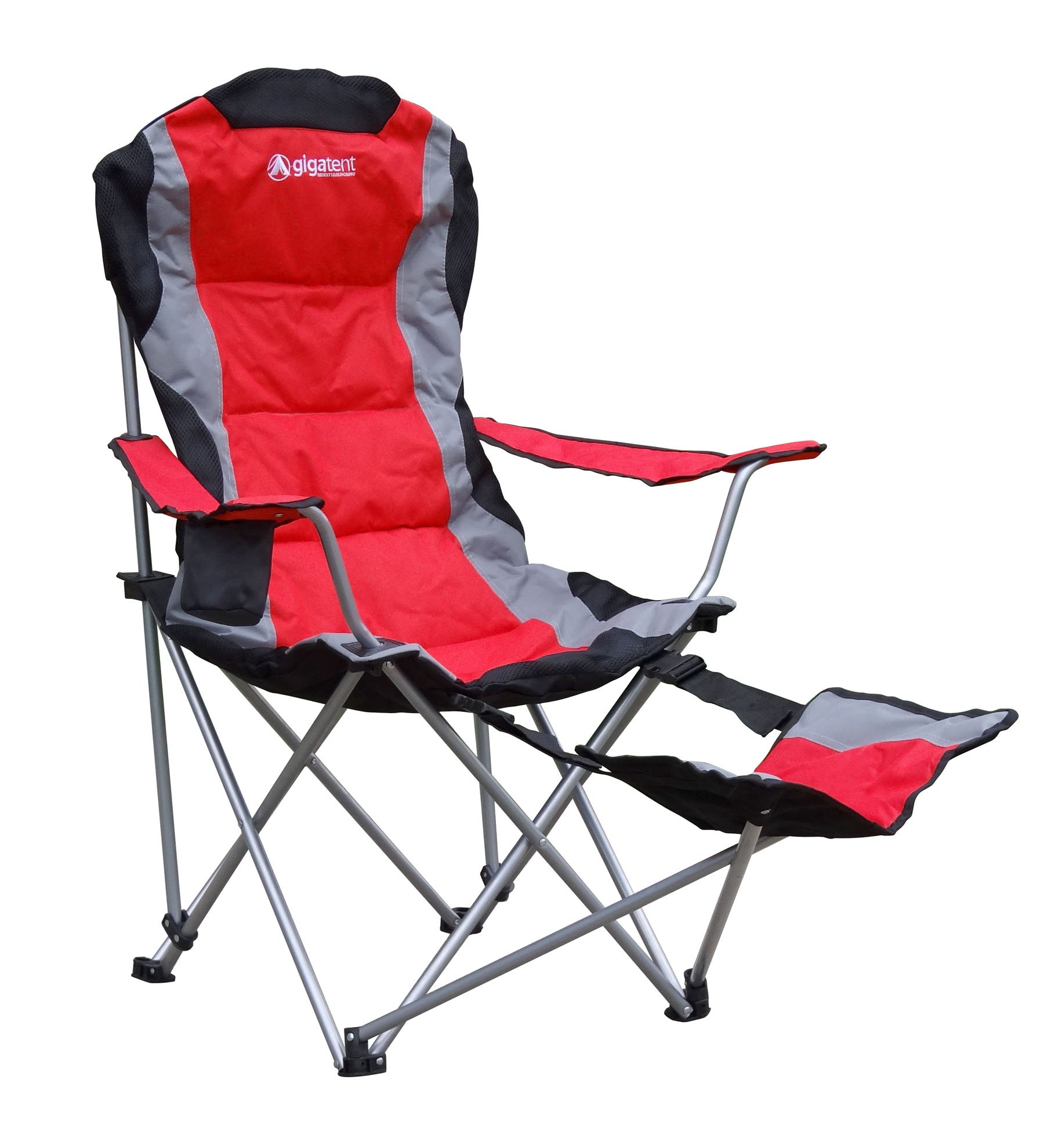 Gigatent Camping Chair with Footrest, Red