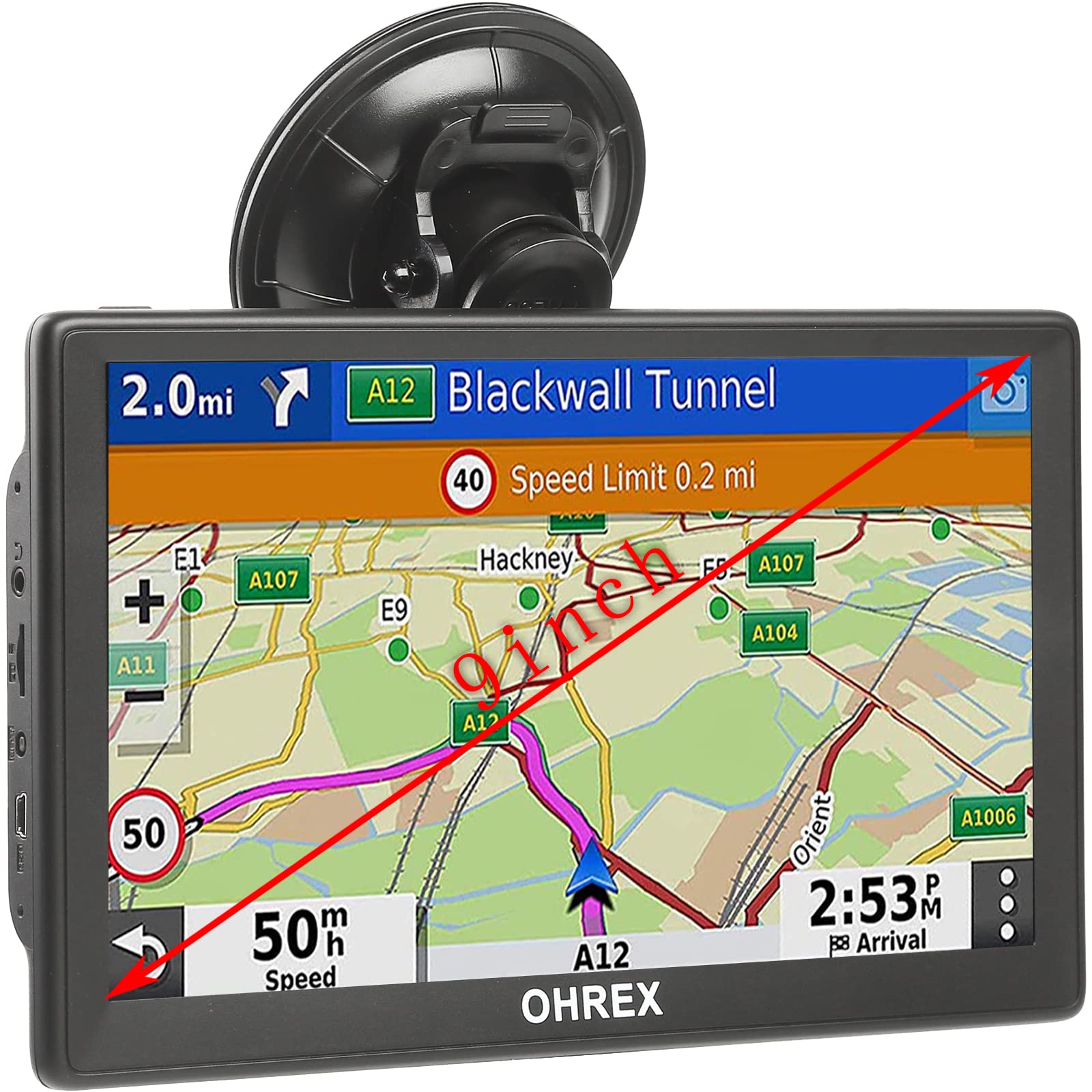 N900 GPS Navigator for Truck Car, 9 inch GPS Truck Driver Commercial, Trucker GPS for Semi Truck 2024, Lifetime Map Updates, Custom Truck Routing, Lane Guidance