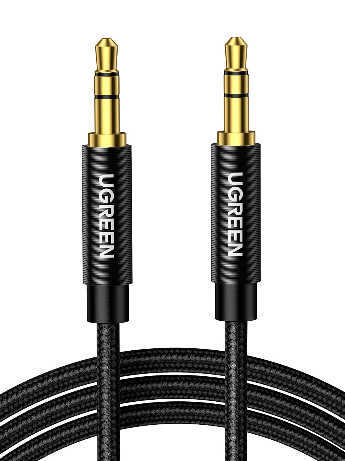 UGREENAux Cable 3.5mm Audio Cable 1M Flexible Braided Male to Male Lead Auxiliary Jack to Jack Headphone Cable for Phone Tablet Speakers Car Stereo Headphones MP3 Player MacBook Pro 2021-Black