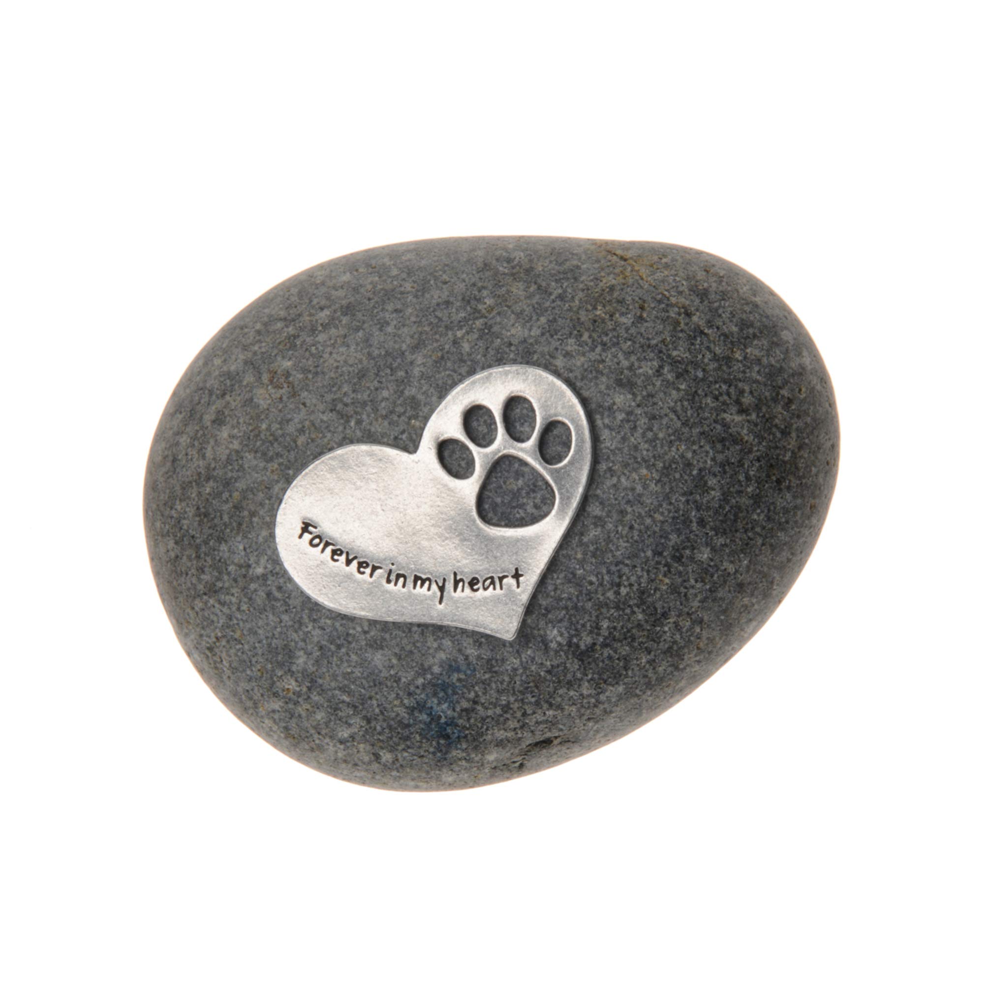 Quotable CuffsPet Memorial Gift Forever in My Heart Paw Print Stone for Dogs or Cats - Sympathy Remembrance Gift by Whitney Howard Designs