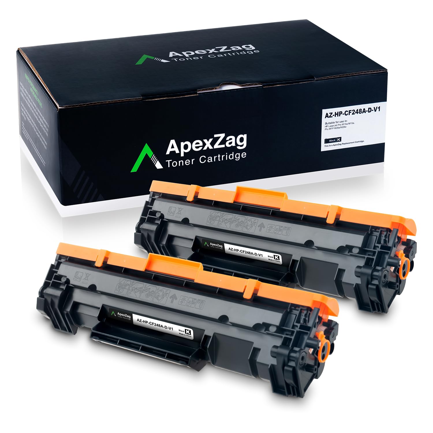 ApexZag Compatible Toner Cartridge Replacement for HP 48A CF248A (Black, 2-Pack)