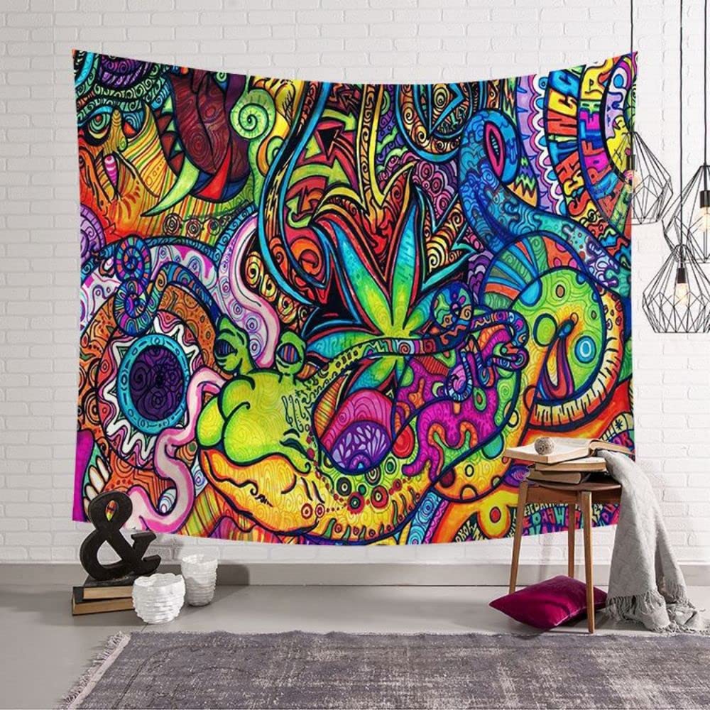 JCDZ Snake Monster Single Side Printing Brushed Cloth Tapestry For Bedroom, Living Room, Dorm Colorful Wall Hanging Decor (#1, 200 x 150cm)