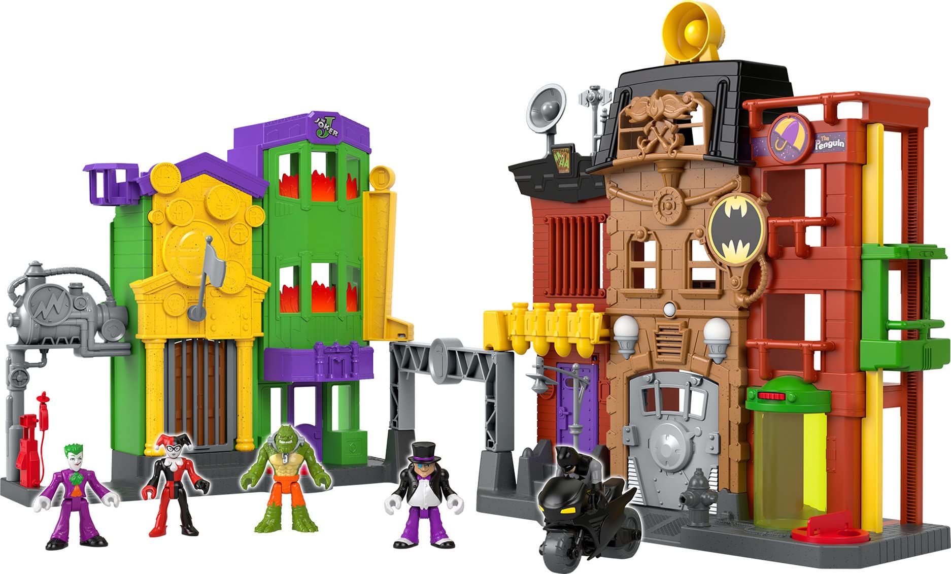 Fisher-PriceImaginext DC Super Friends Batman Toy, Crime Alley Playset with Figures & Accessories for Preschool Kids Ages 3+ Years