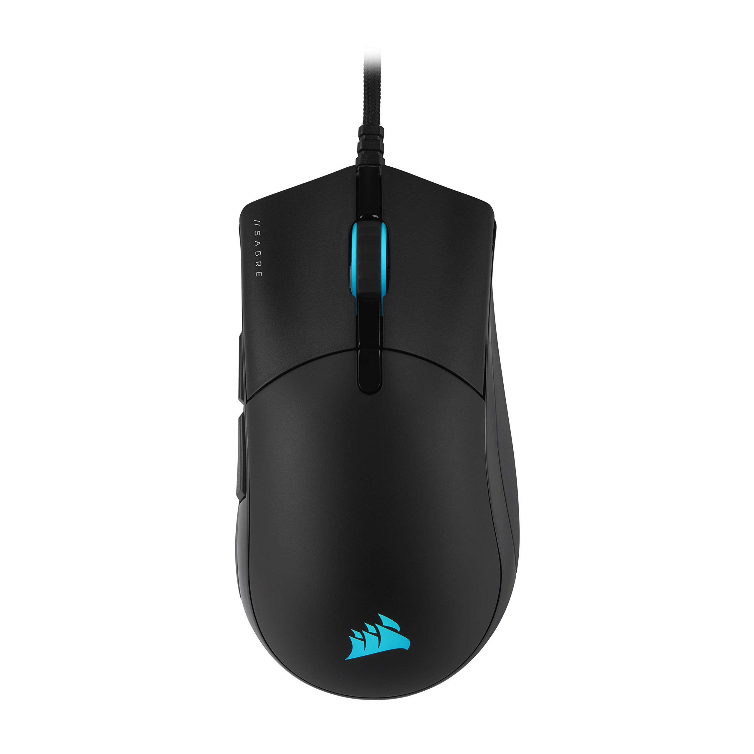 Corsair Sabre RGB Pro Champion Series Fps/Moba Gaming Mouse - Ergonomic Shape For Esports And Competitive Play - Ultra-Lightweight 74G - Flexible Paracord Cable