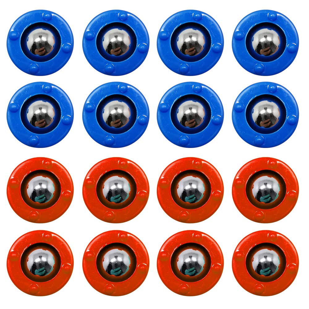 COSDDI Shuffleboard And Curling Mini Rollers Replacement Set of 16 Rollers (8 Red & 8 Blue)