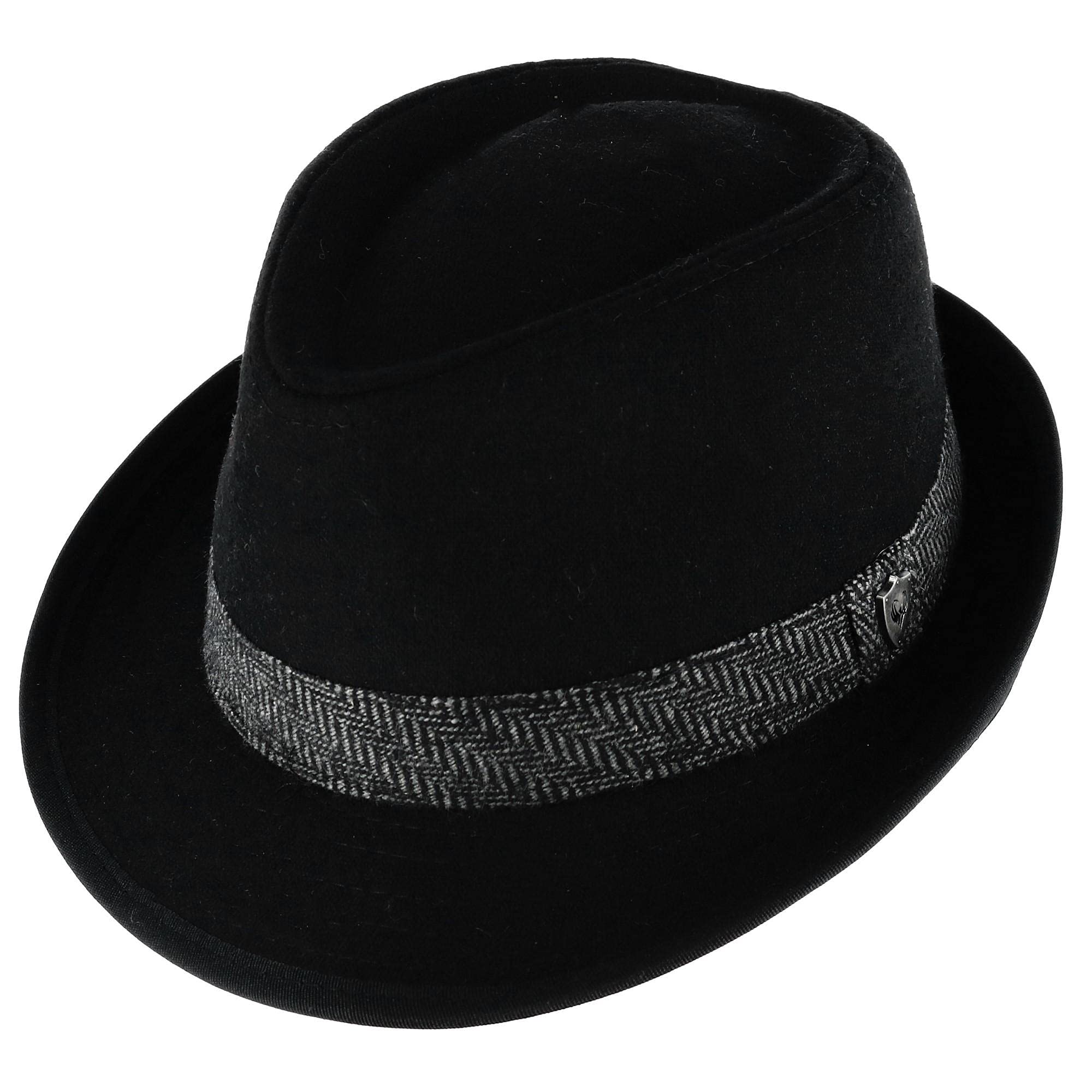 Ascentix Men’s Fedora, 2” Brim, Classic Wool Blend with Herringbone Band