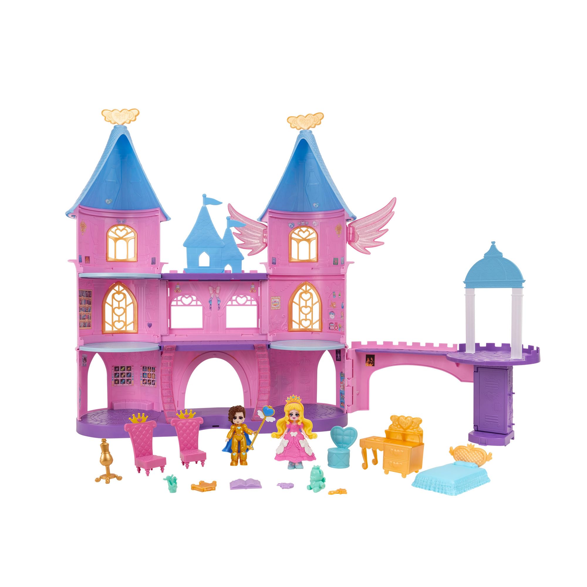 Royale High Castle Campus Playset - 2 Exclusive Dolls, 3 Floors to Explore with 360° Play - 19 Accessories - Virtual Item Code Included - Ages 5+