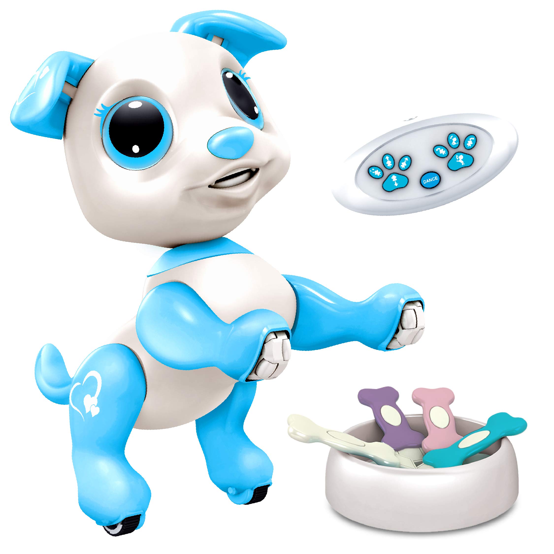 Power Your FunRobo Pets Robot Dog Toy for Kids - Remote Control Robot Puppy Interactive STEM Toy for Boys and Girls (Blue)