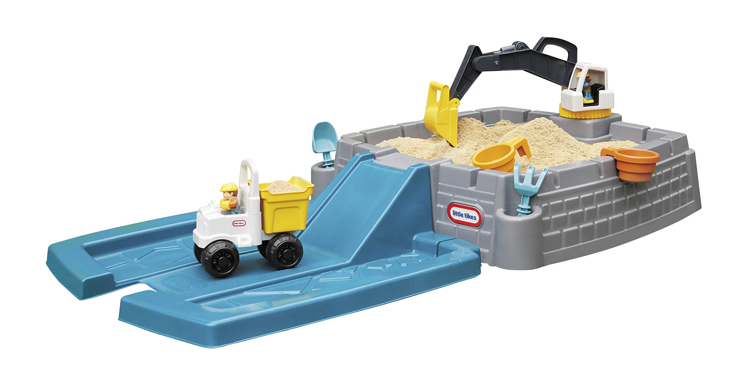 little tikesDirt Diggers Excavator Sandbox for Kids - Includes Lid & Play Sand Accessories - Dump Truck Scoops & Dumps Sand - Encourages Imaginative & Active Play - For Girls & Boys Ages 3+