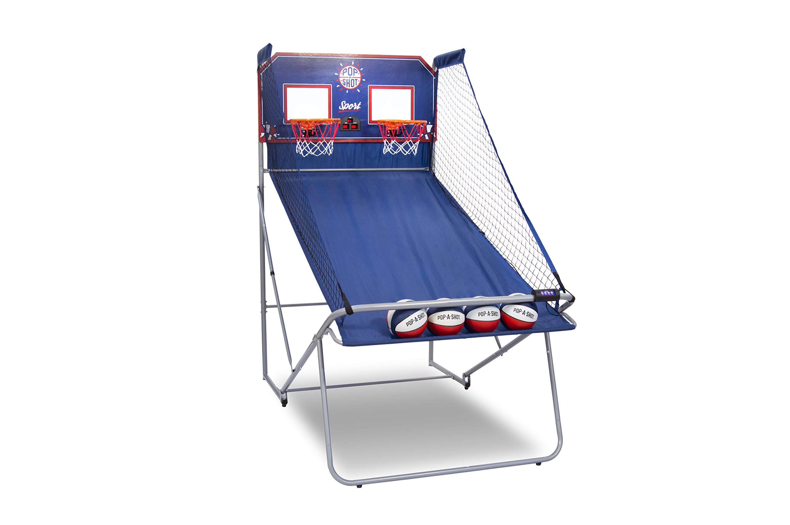 Pop-A-Shot - Dual Shot Sport | Arcade Basketball Fun at Home | Paddle Scoring | 10 Game Modes | 4 Balls | Foldable Storage | for All Players