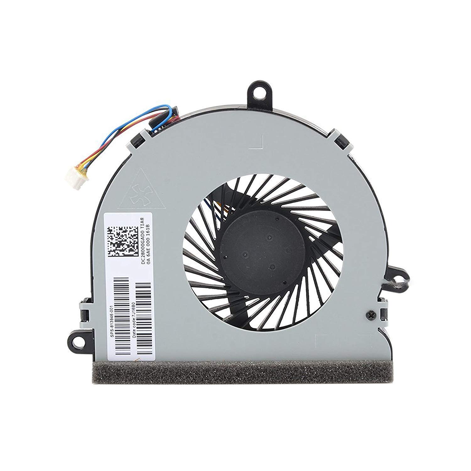 Dragon King Replacement CPU Cooling Fan for HP 250 G4 255 G4 Notebook 15-AC Series DC28000GAR0, 4-Pin 4-Wire SPS 813946-001