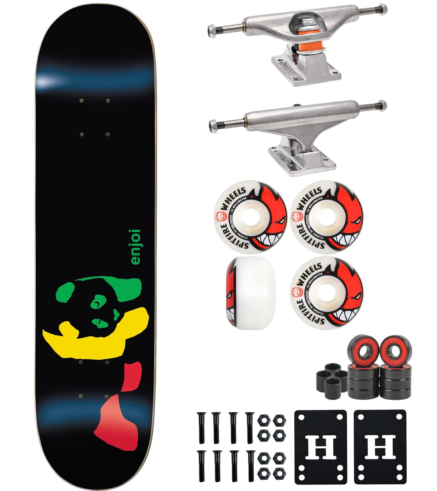 Enjoi Premium Professional Skateboard Kit Using Independent Trucks and Spitfire Wheels - Affordable Pro Quality Skateboard Includes Components That Pros Actually Ride