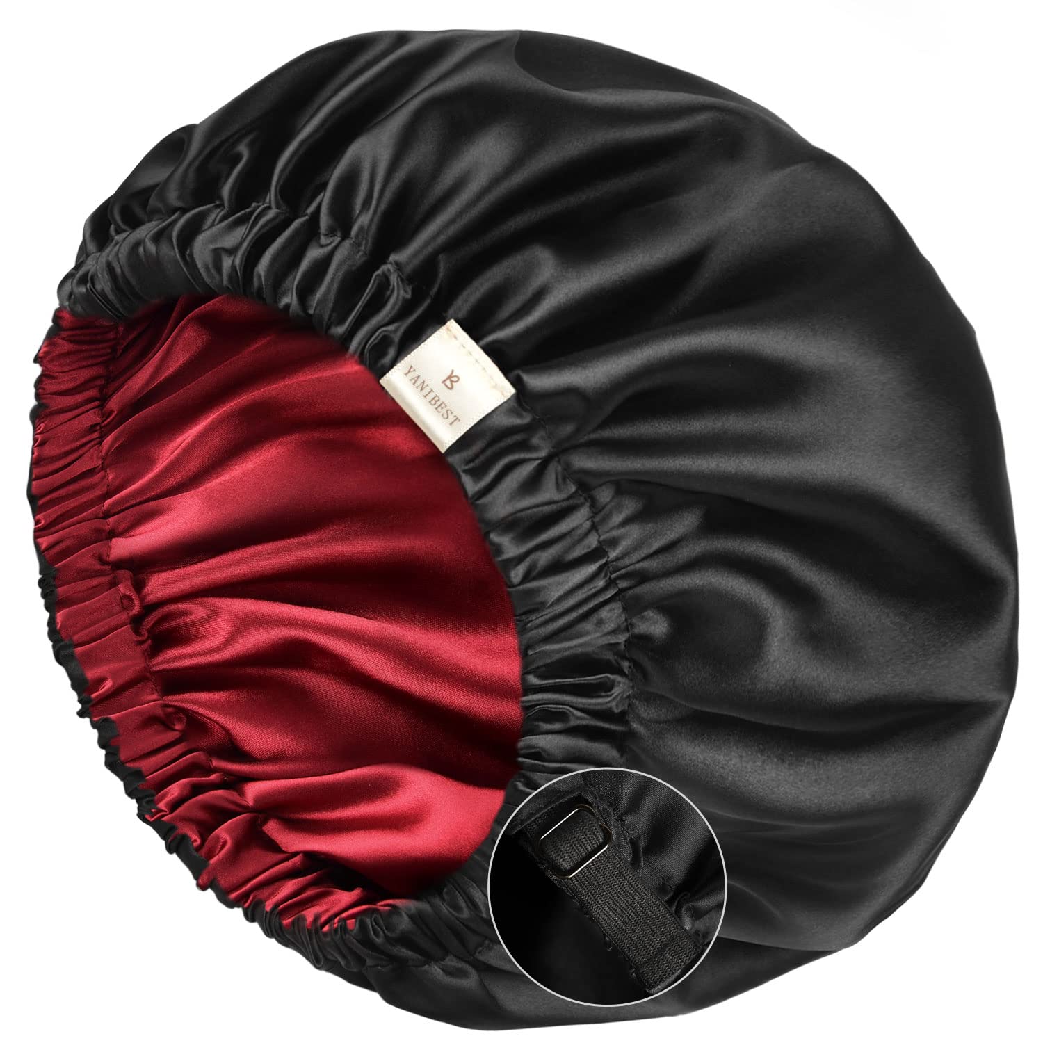 YANIBEST Silk Bonnet Satin Bonnet for Sleeping Women and Men, Adjustable Double Layer Hair Bonnet for Curly Braids Hair