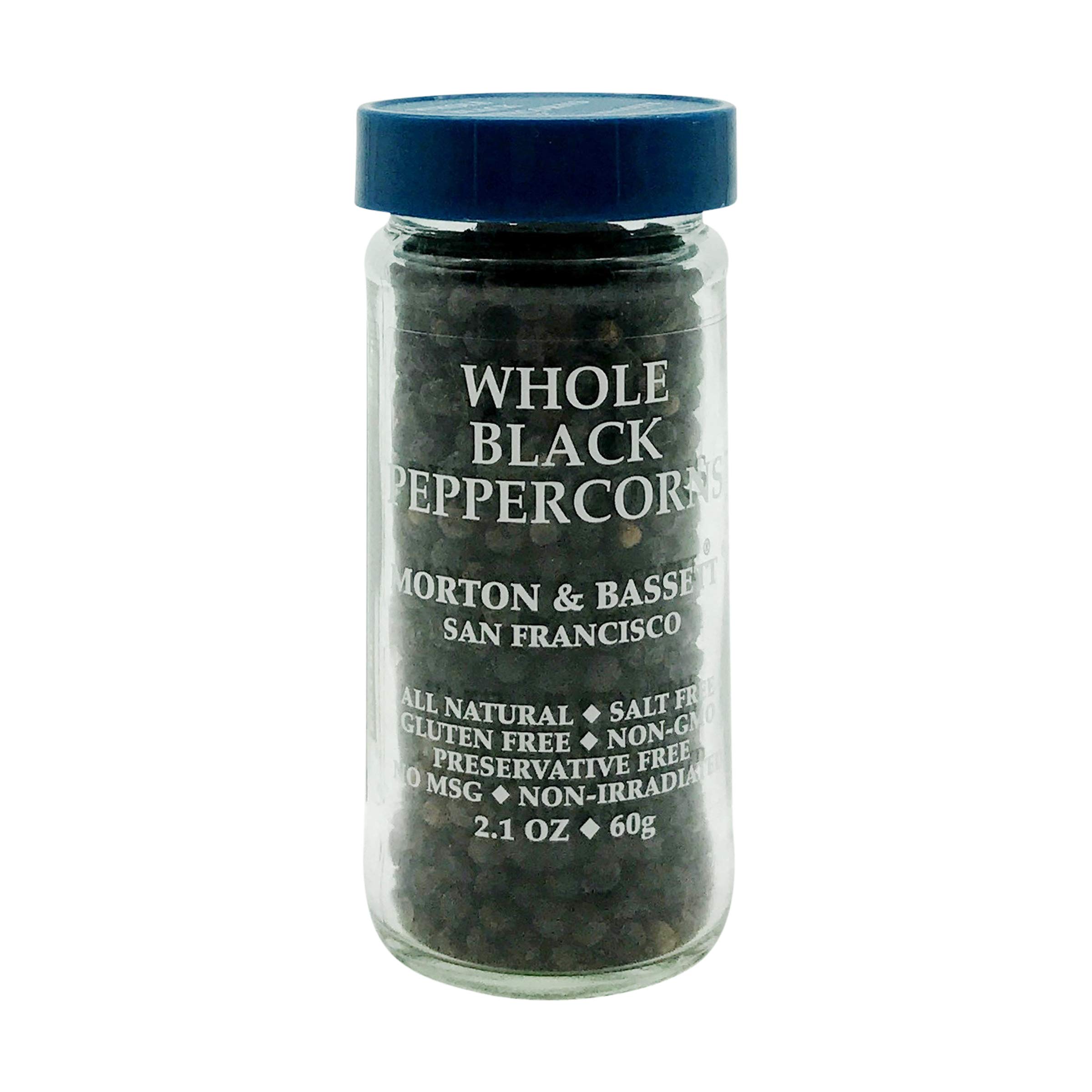 Morton & Bassett Whole Black Peppercorns, 2.1-Ounce jar