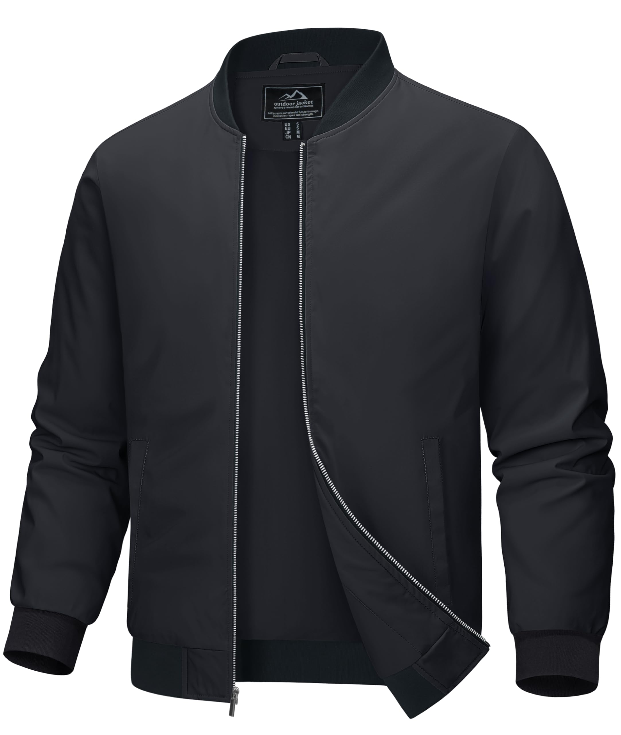 MAGCOMSENMen's Bomber Jacket Lightweight Jacket Full Zip Light Windbreaker Casual Stylish Golf Jackets